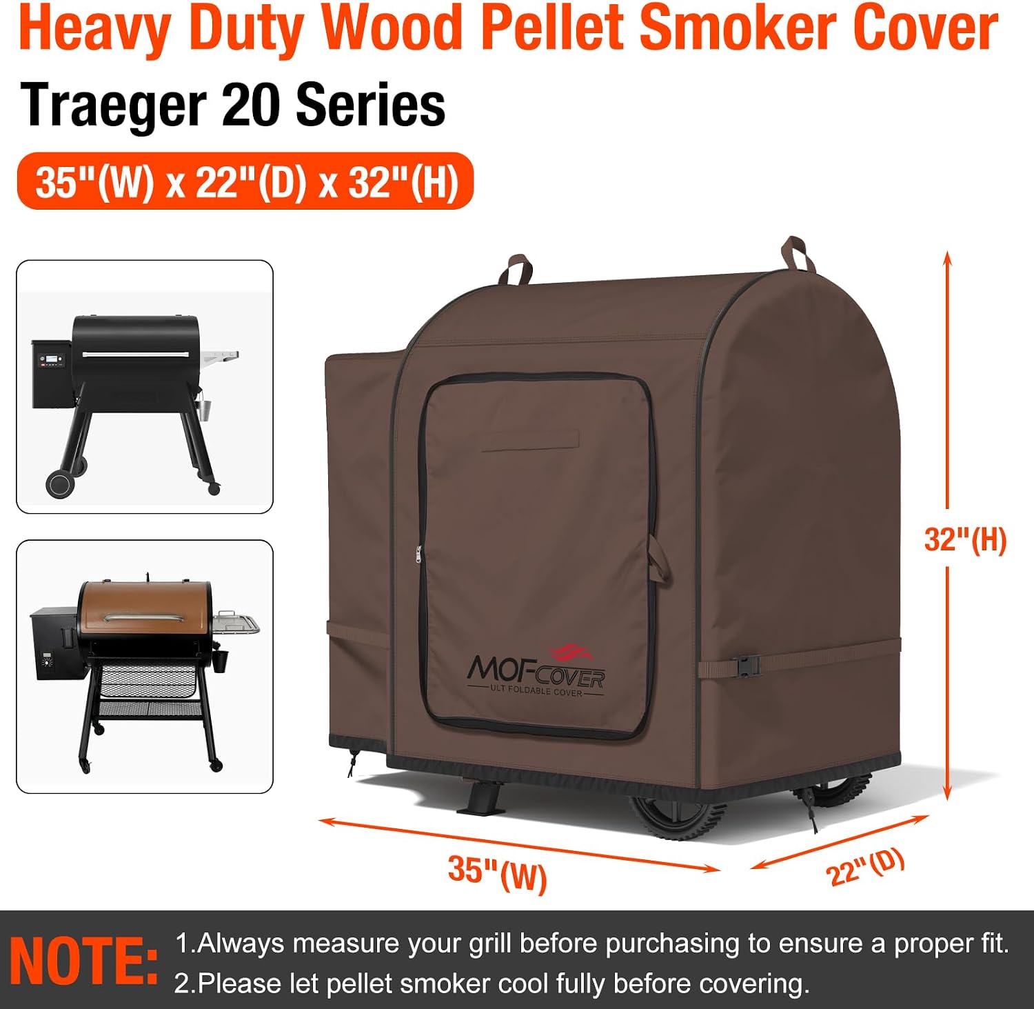 MOFCOVER Traeger 20 Grill Cover(Coffee)