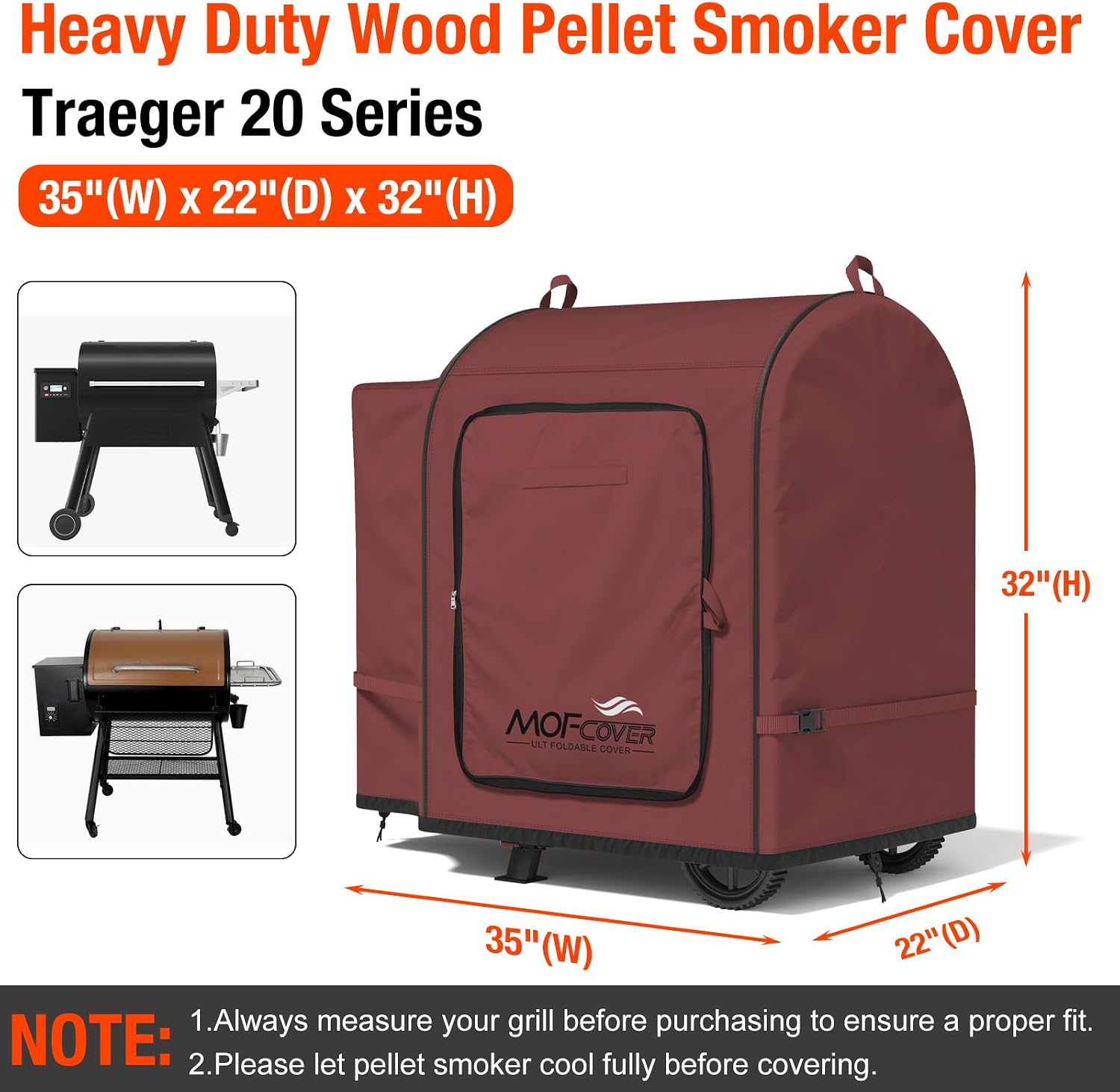 MOFCOVER Traeger 20 Grill Cover(Red)