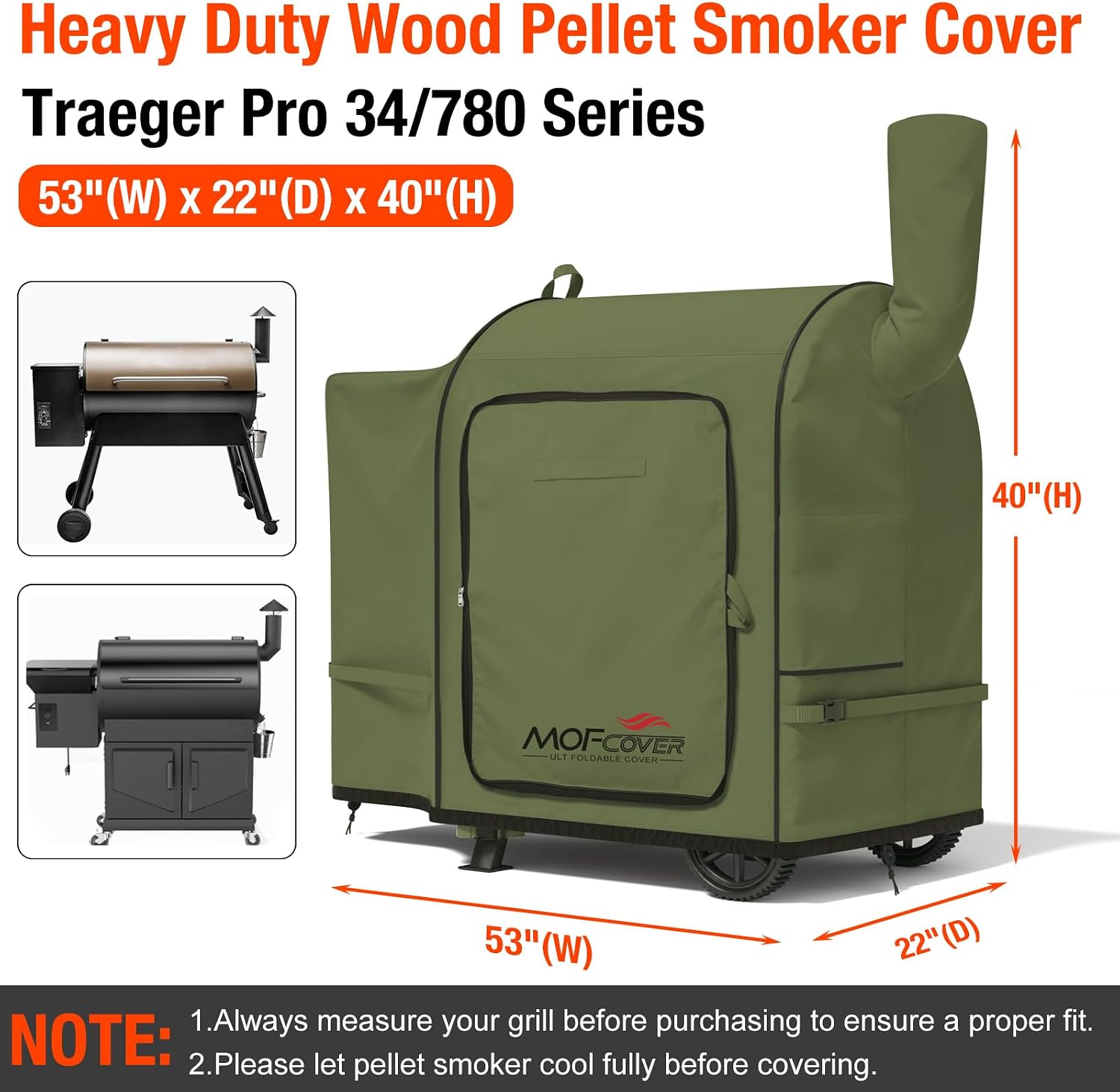MOFCOVER Traeger Pro 34 Grill Cover(Green)