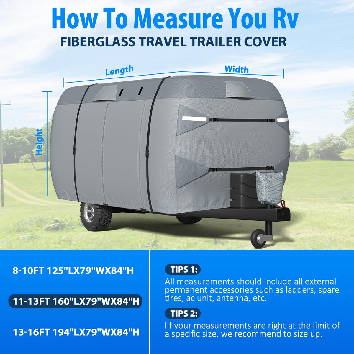 MOFCOVER Fiberglass RV Cover – 9-Layer Nonwoven Fabric