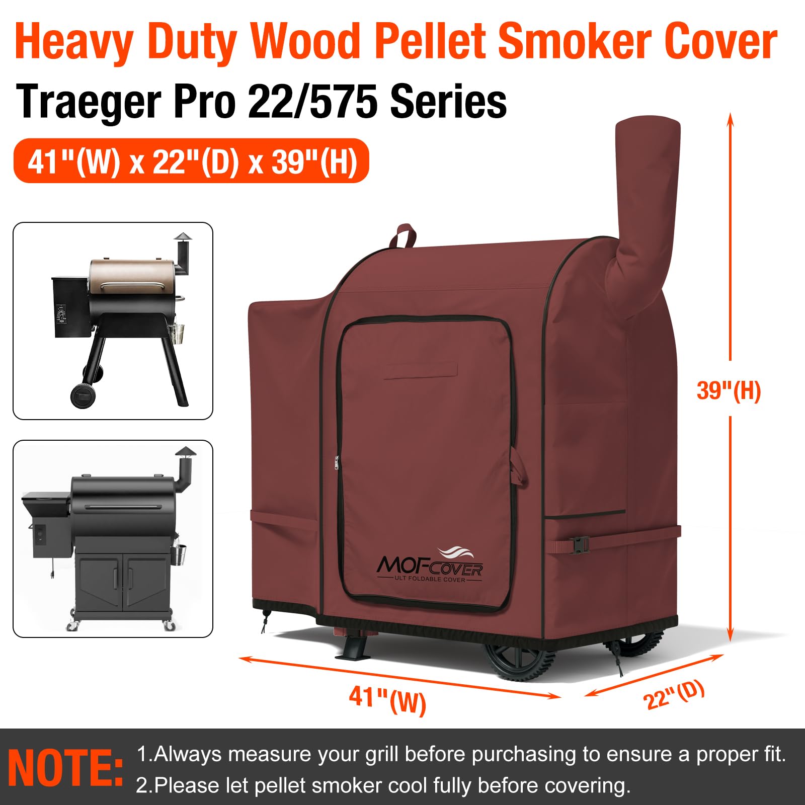 MOFCOVER Traeger Pro 22 Grill Cover(Red)