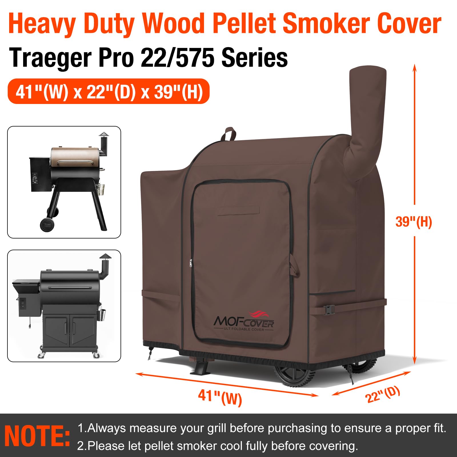 MOFCOVER Traeger Pro 22 Grill Cover(Coffee)