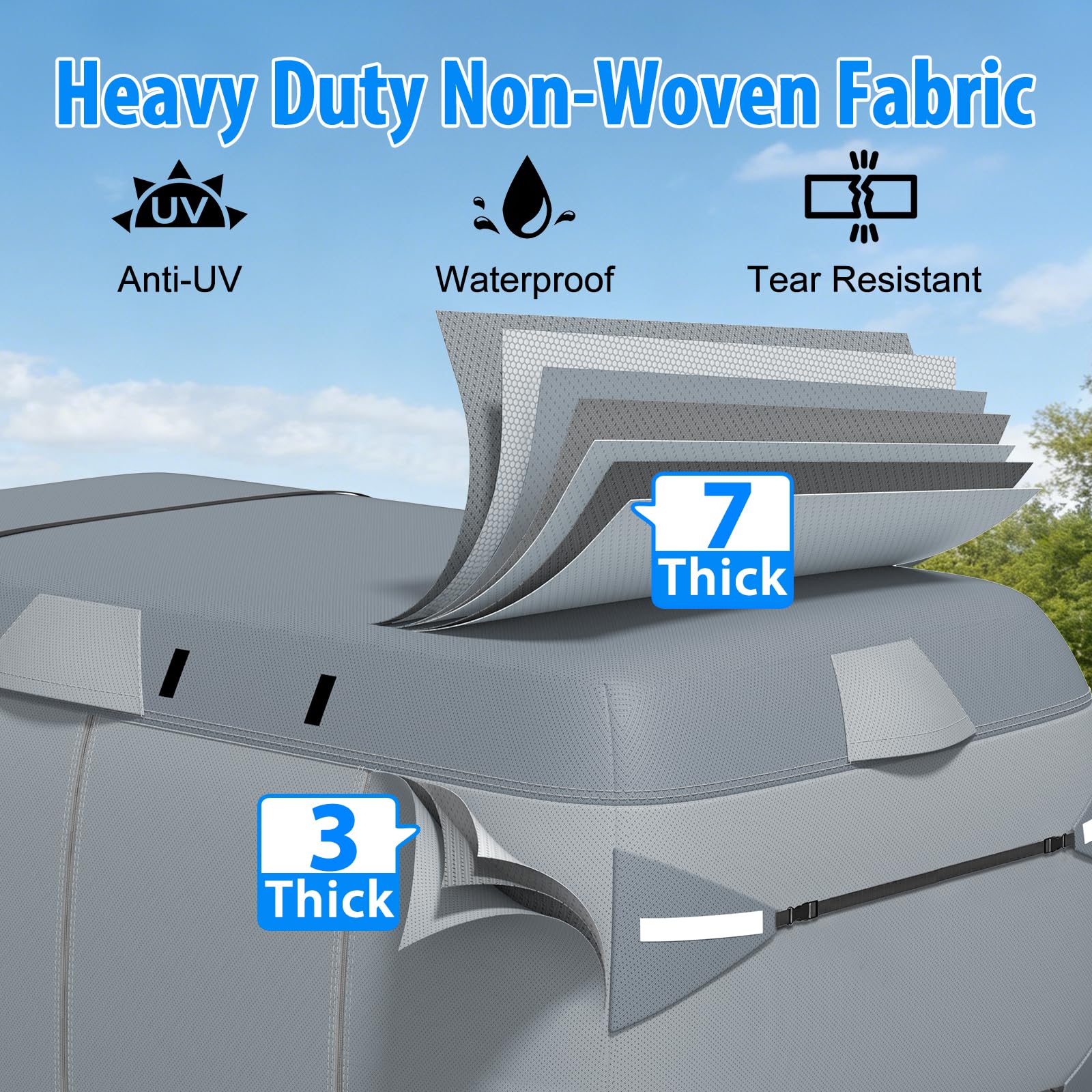 MOFCOVER Fiberglass RV Cover 13-16ft
