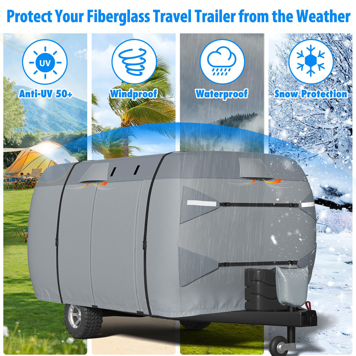 MOFCOVER Fiberglass RV Cover – 9-Layer Nonwoven Fabric