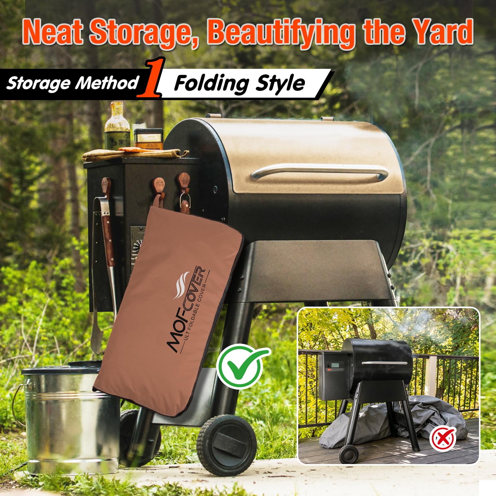 MOFCOVER Traeger 20 Grill Cover(Caramel)