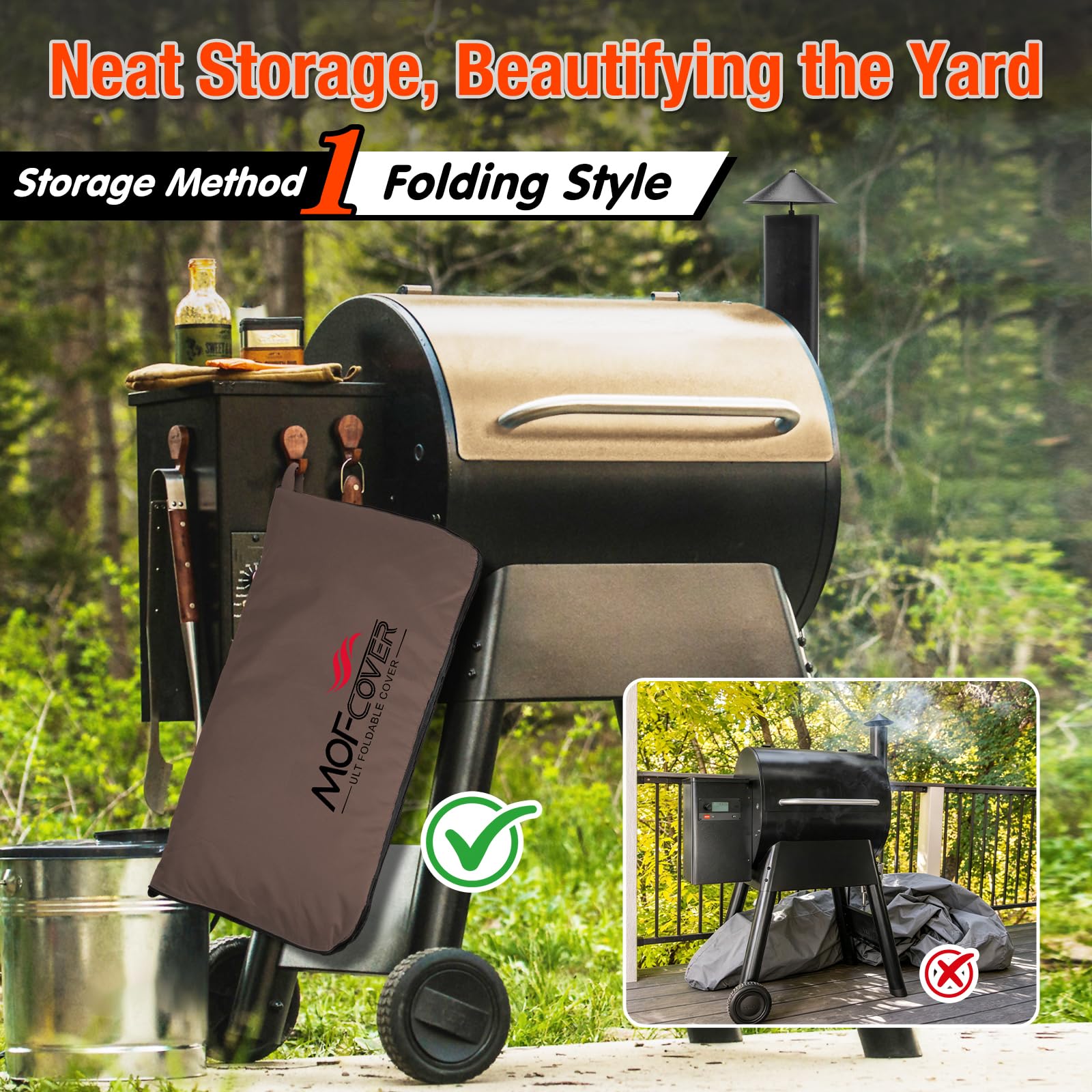 MOFCOVER Traeger Pro 22 Grill Cover(Coffee)