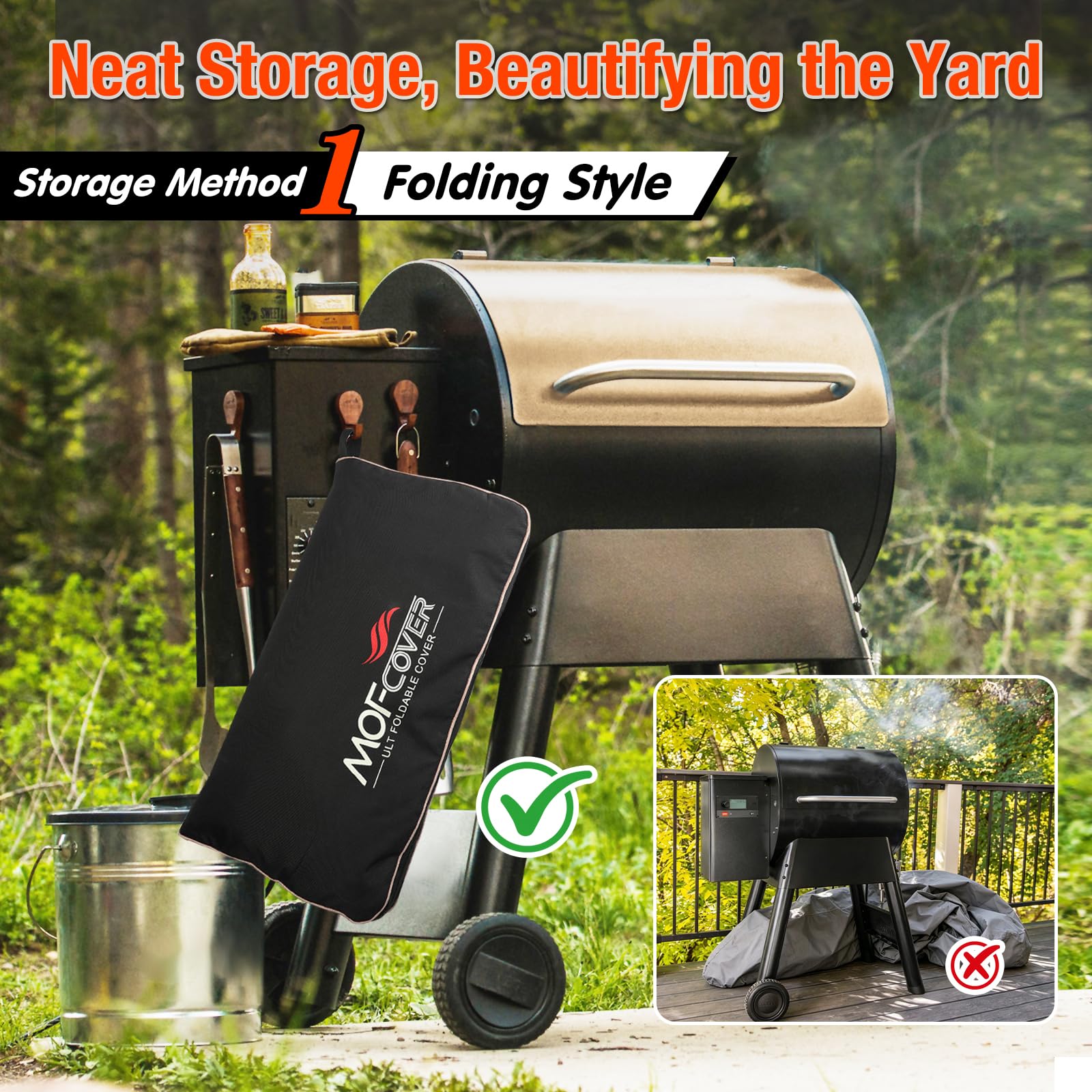 MOFCOVER Traeger 20 Grill Cover(Black)