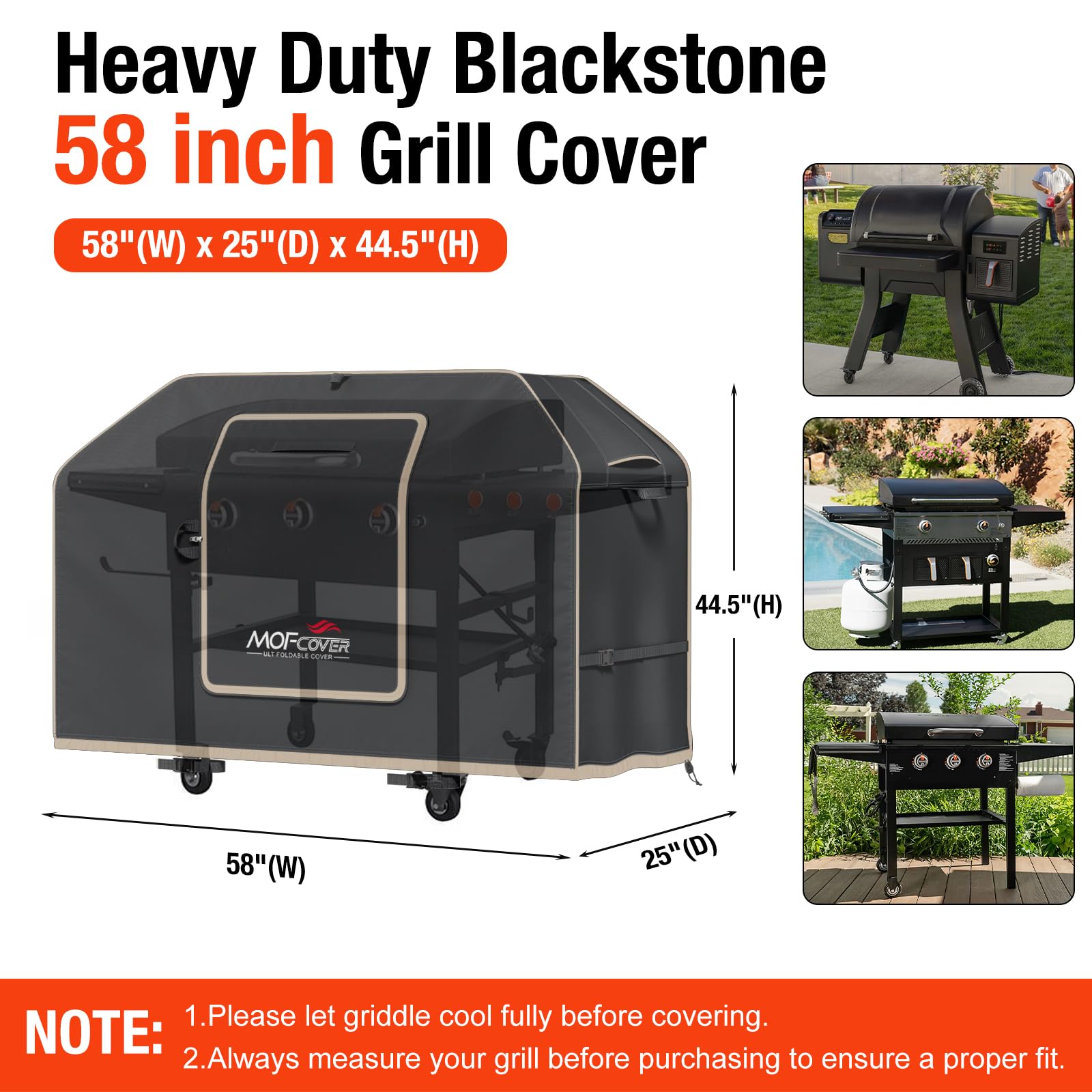 MOFCOVER 58 inch Griddle Cover(Caramel)