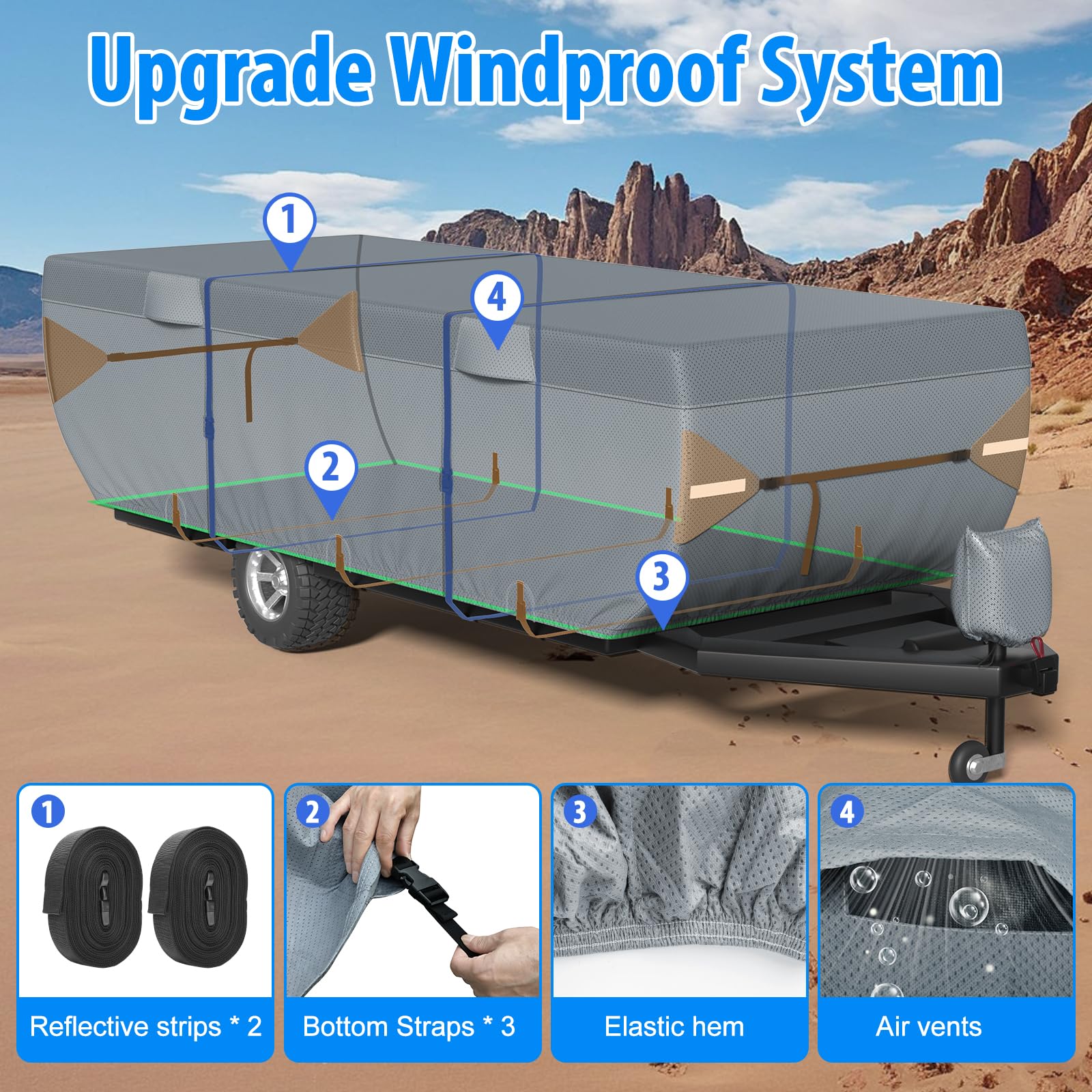 MOFCOVER Pop Up RV Cover 10-12ft