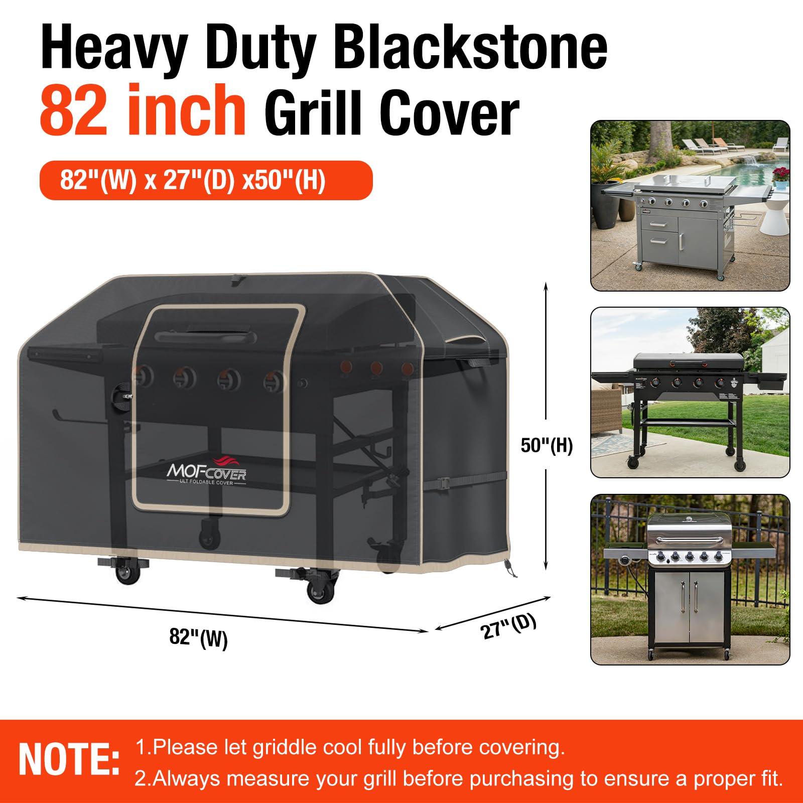 MOFCOVER 82 inch Griddle Cover(Khaki)