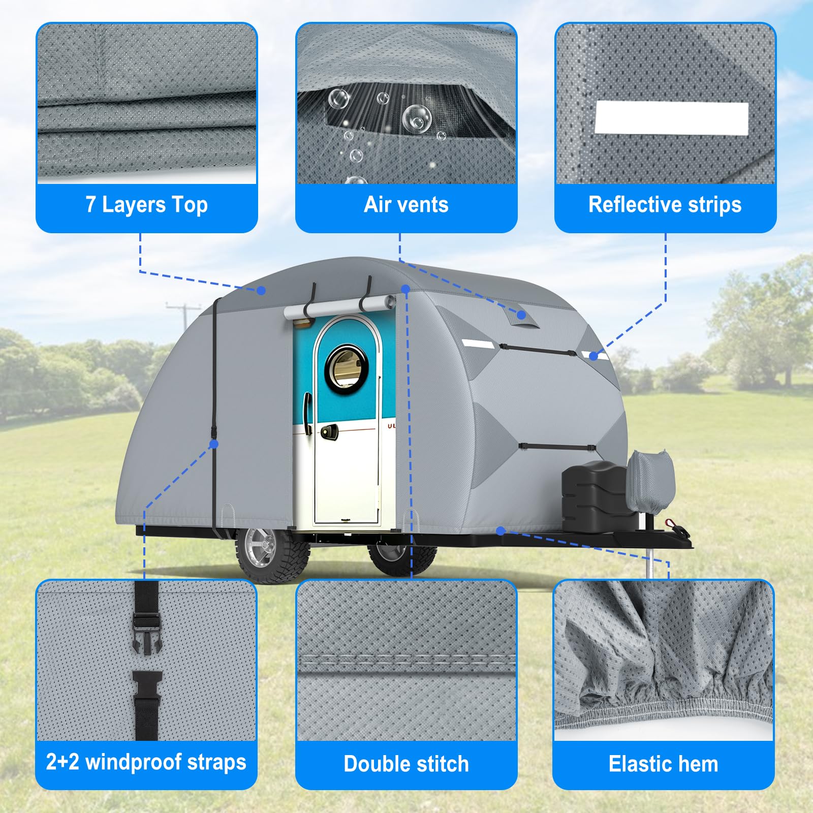 MOFCOVER Teardrop Trailer Cover 10-12FT