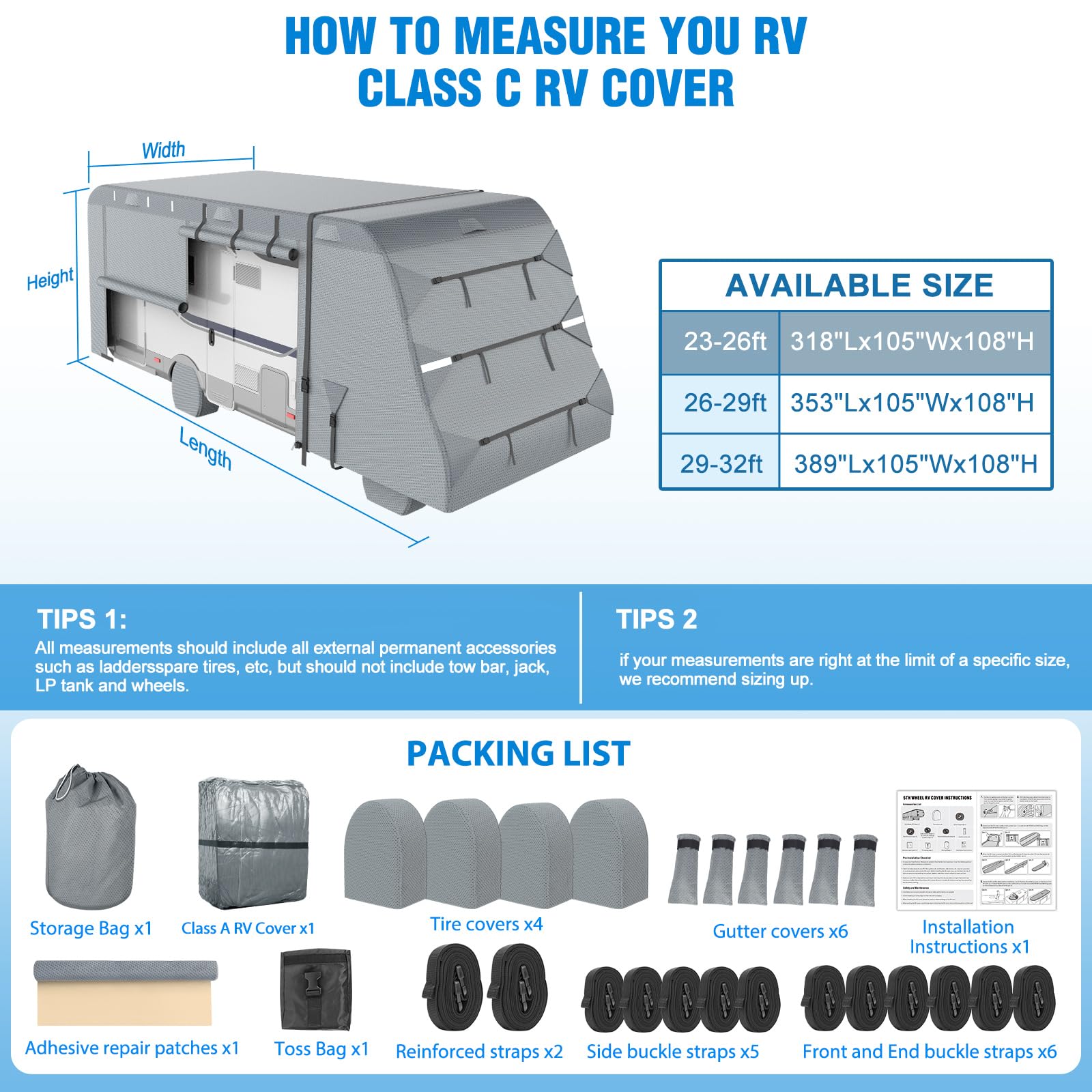 MOFCOVER Class C RV Cover 26-29ft