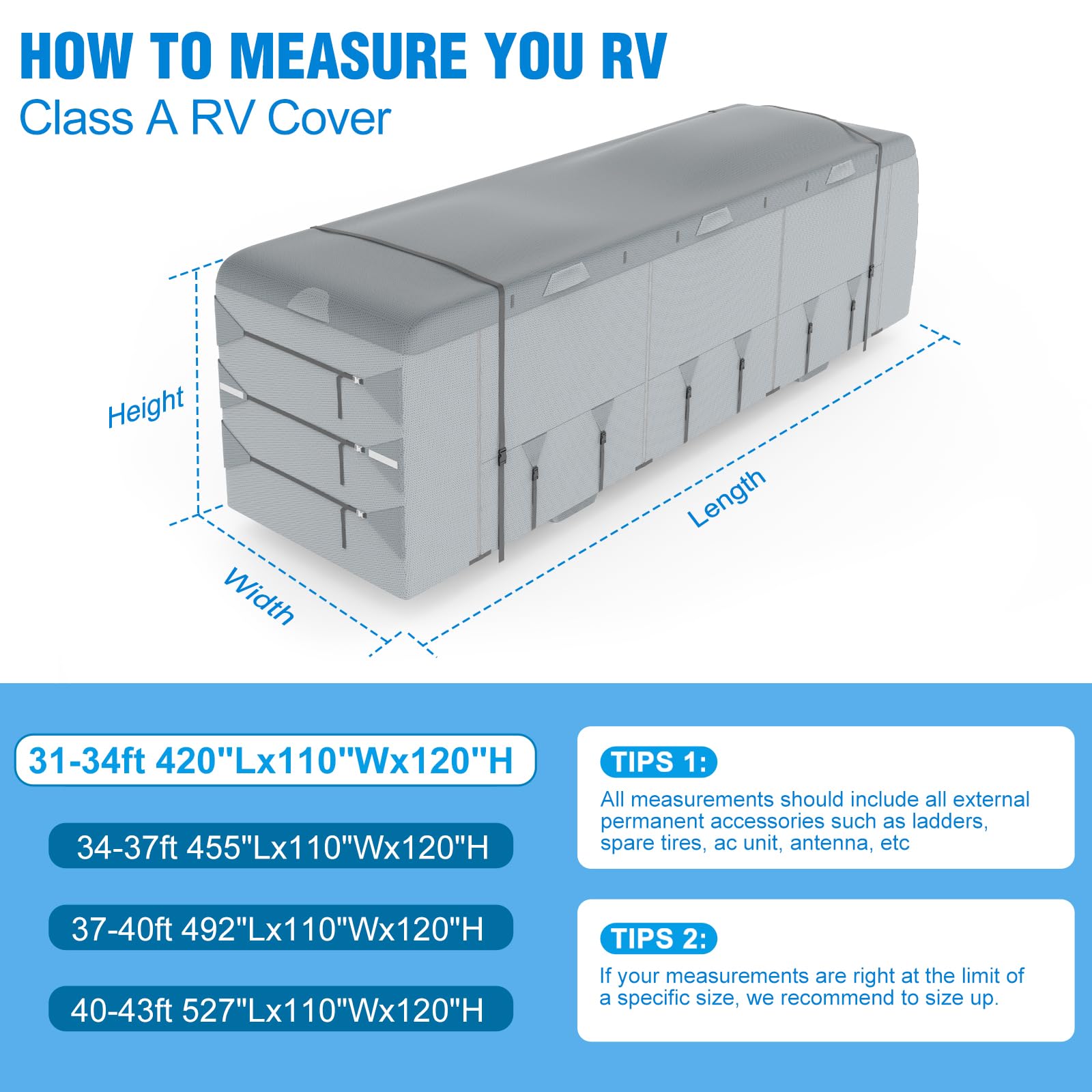 MOFCOVER Class A RV Cover 31-34ft