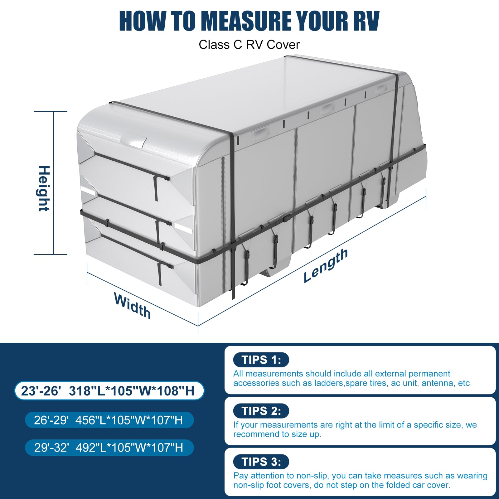 MOFCOVER Class C RV Cover 29-32ft,Oxford