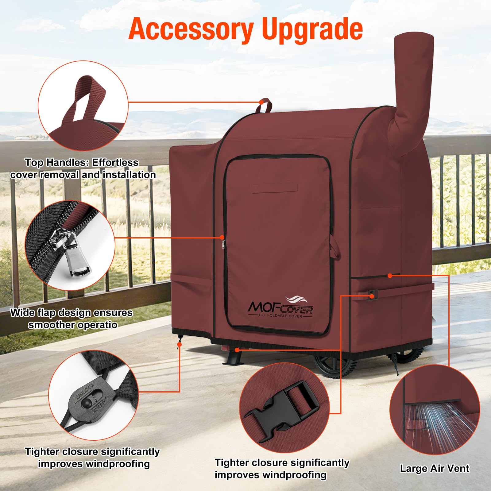 MOFCOVER Traeger Pro 22 Grill Cover(Red)