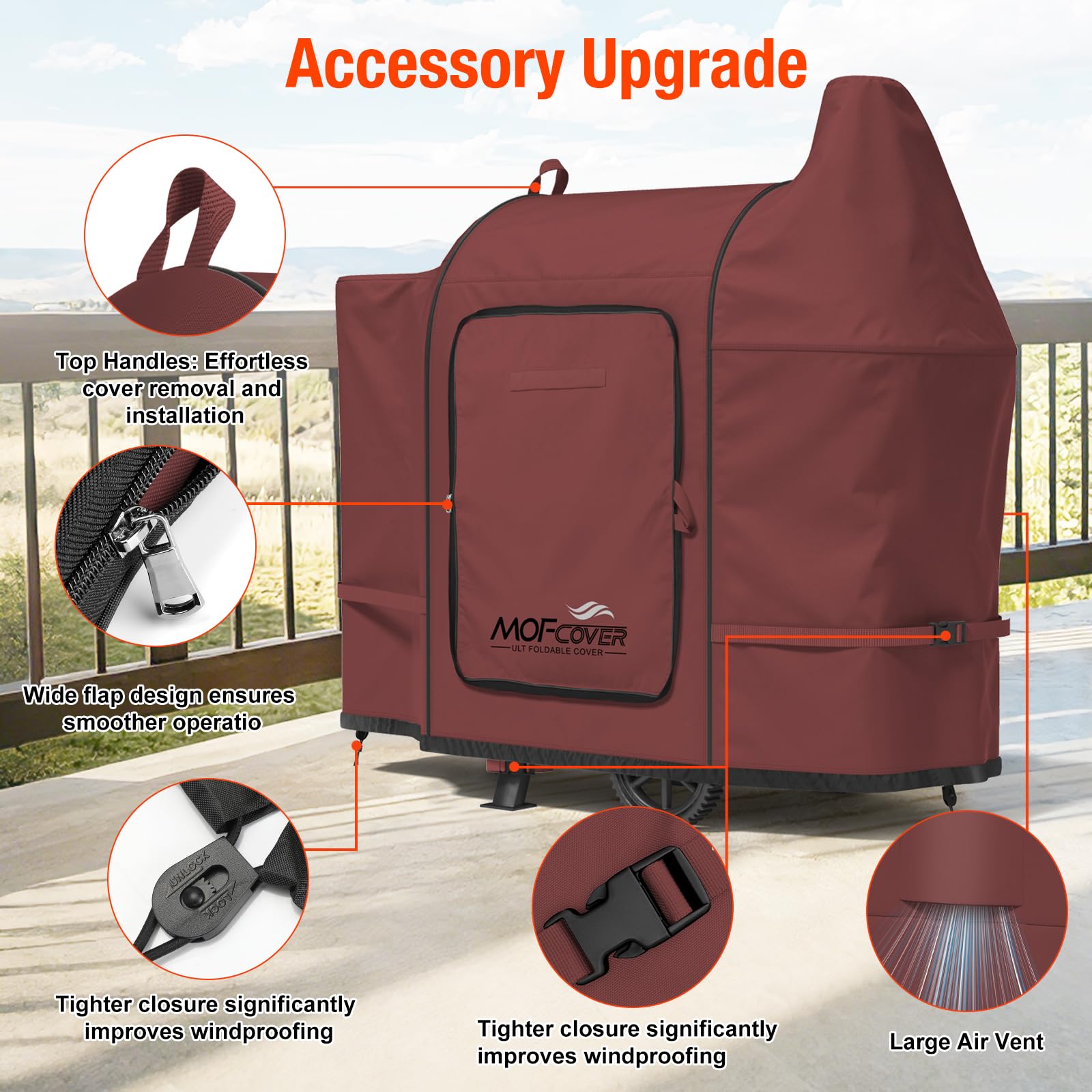 MOFCOVER Pit Boss 820D Grill Cover(Red)