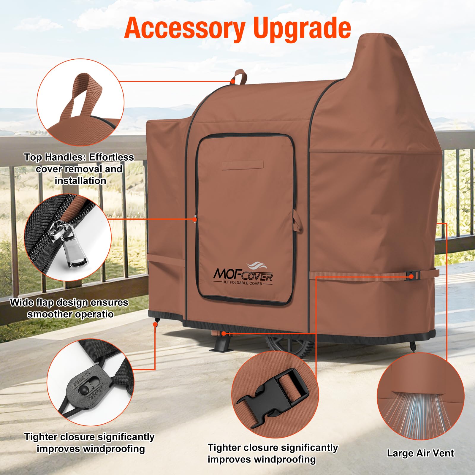 MOFCOVER Pit Boss Austin XL Grill Cover(Caramel)