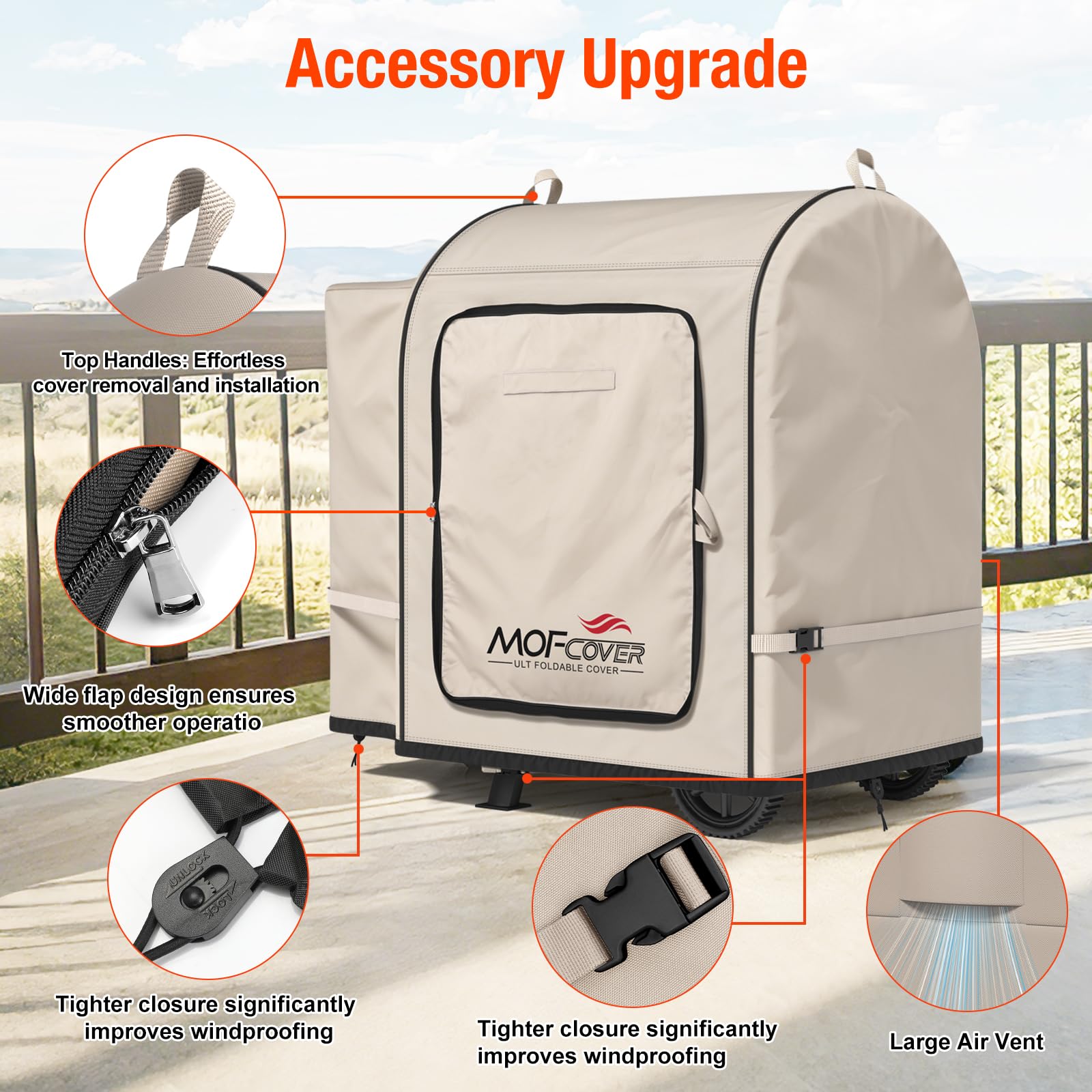 MOFCOVER Traeger 20 Grill Cover(Khaki)