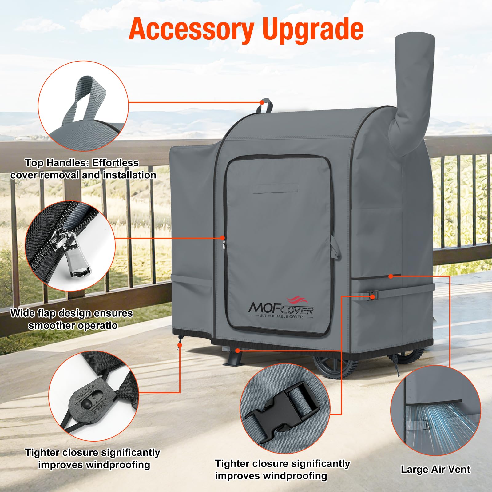 MOFCOVER Traeger Pro 22 Grill Cover(Gray)