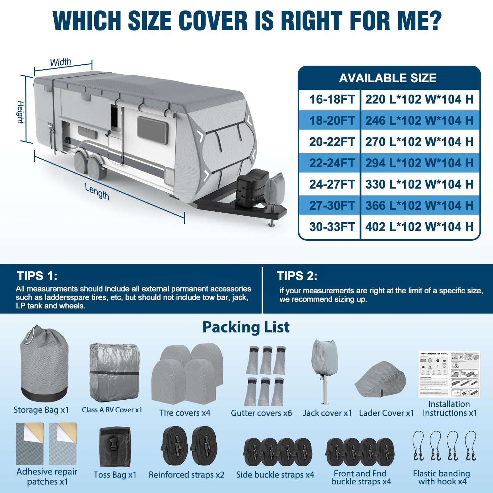MOFCOVER 16-18ft Rv Cover ,Backdoor version