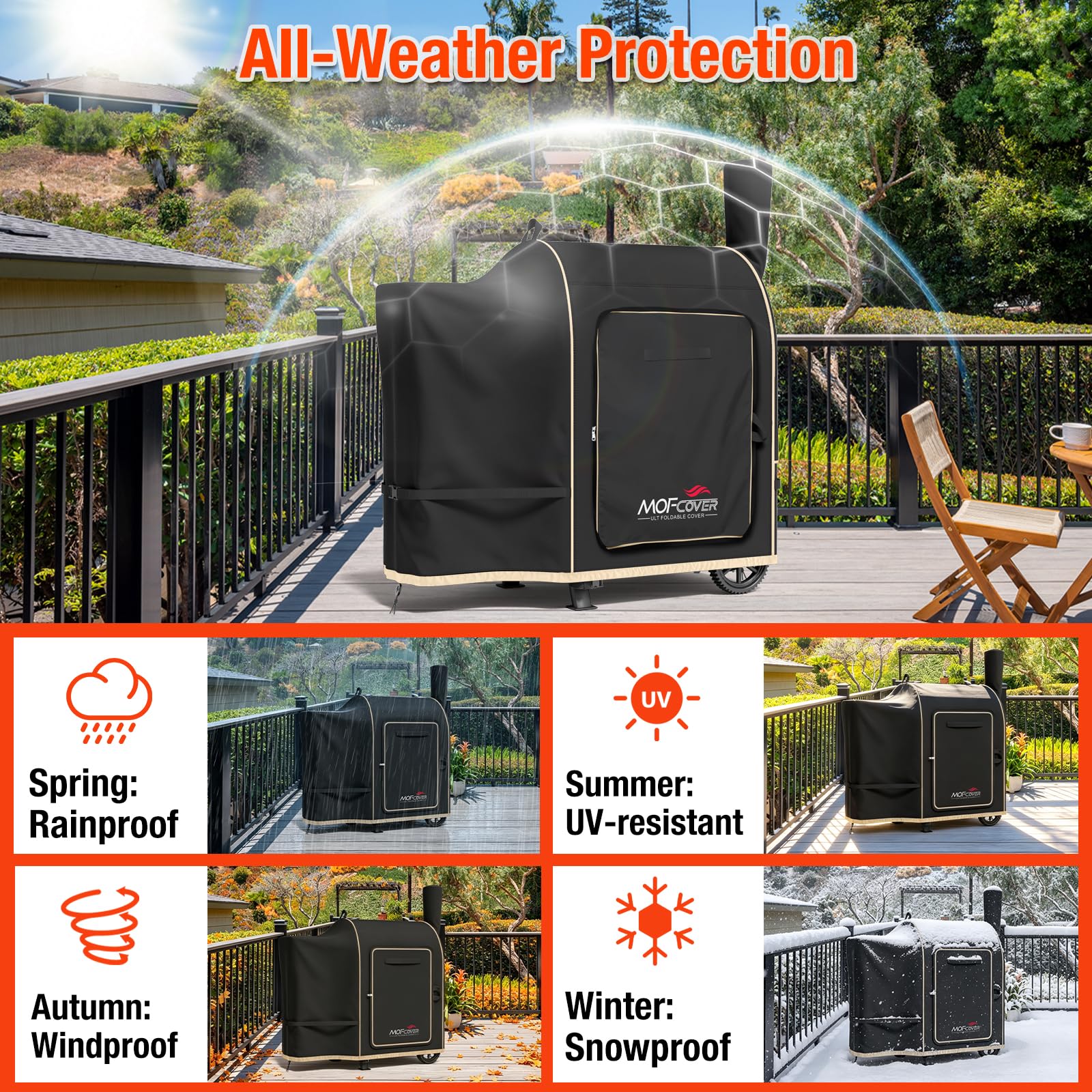 MOFCOVER Traeger Pro 22 Grill Cover(Black)