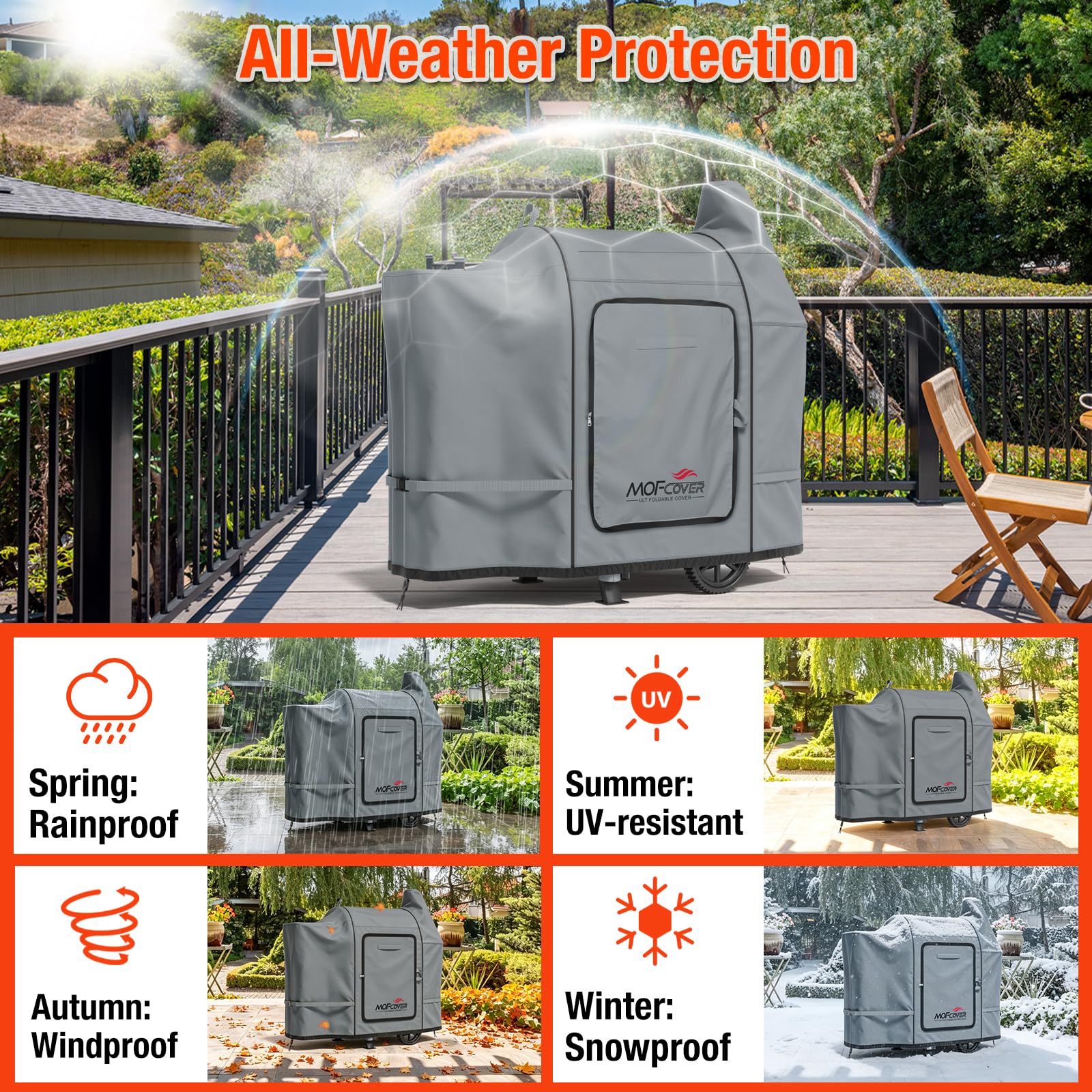 MOFCOVER Pit Boss 820D Grill Cover(Gray)