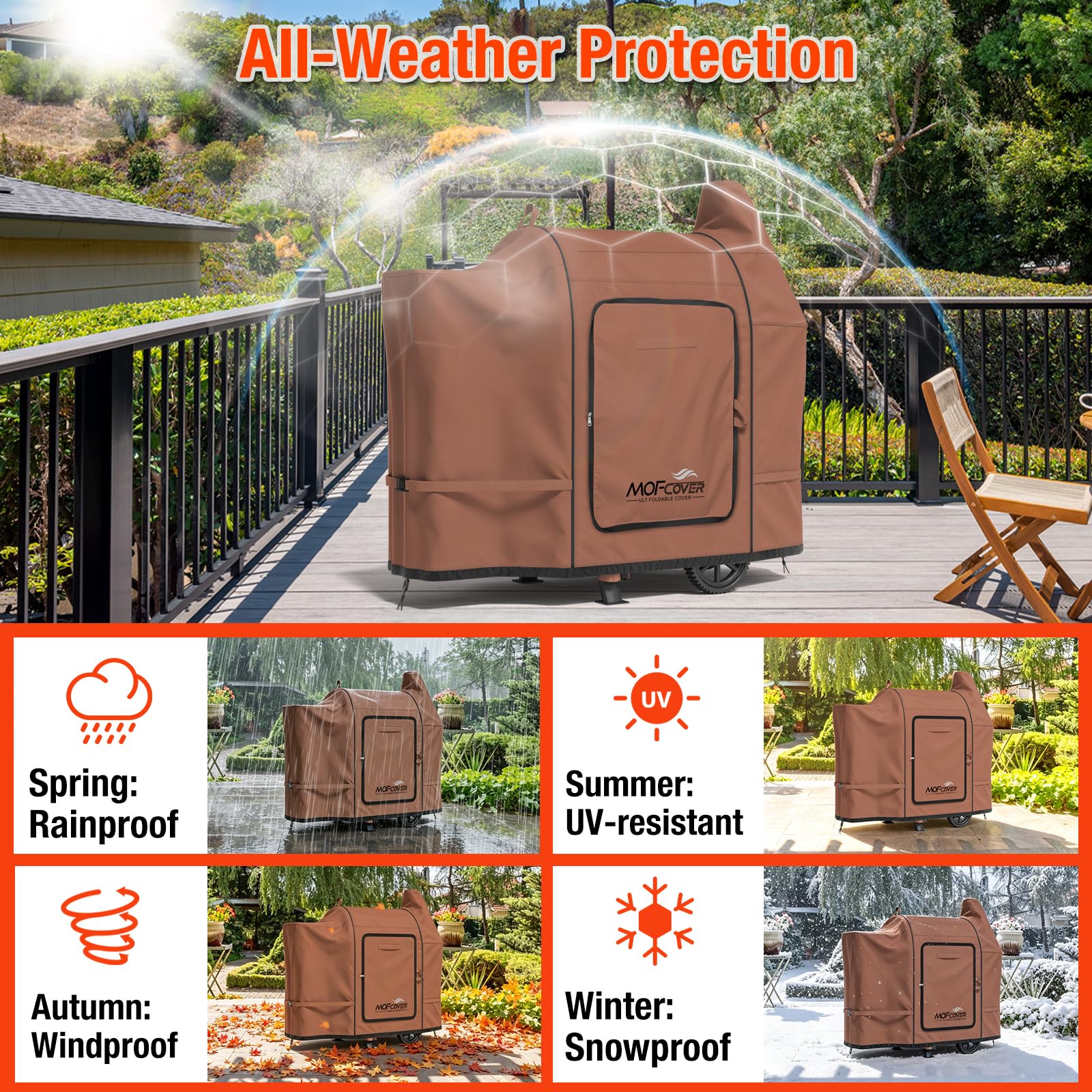 MOFCOVER Pit Boss Austin XL Grill Cover(Caramel)