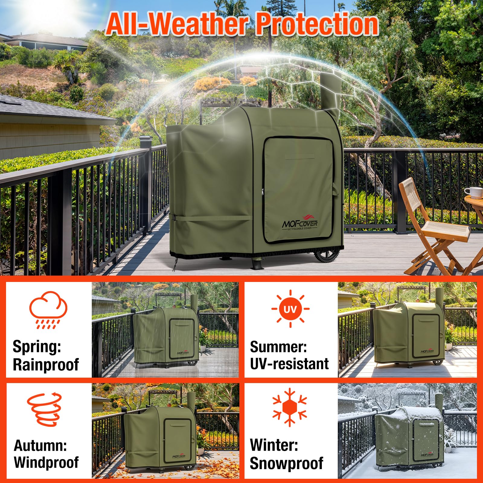 MOFCOVER Traeger Pro 22 Grill Cover(Green)