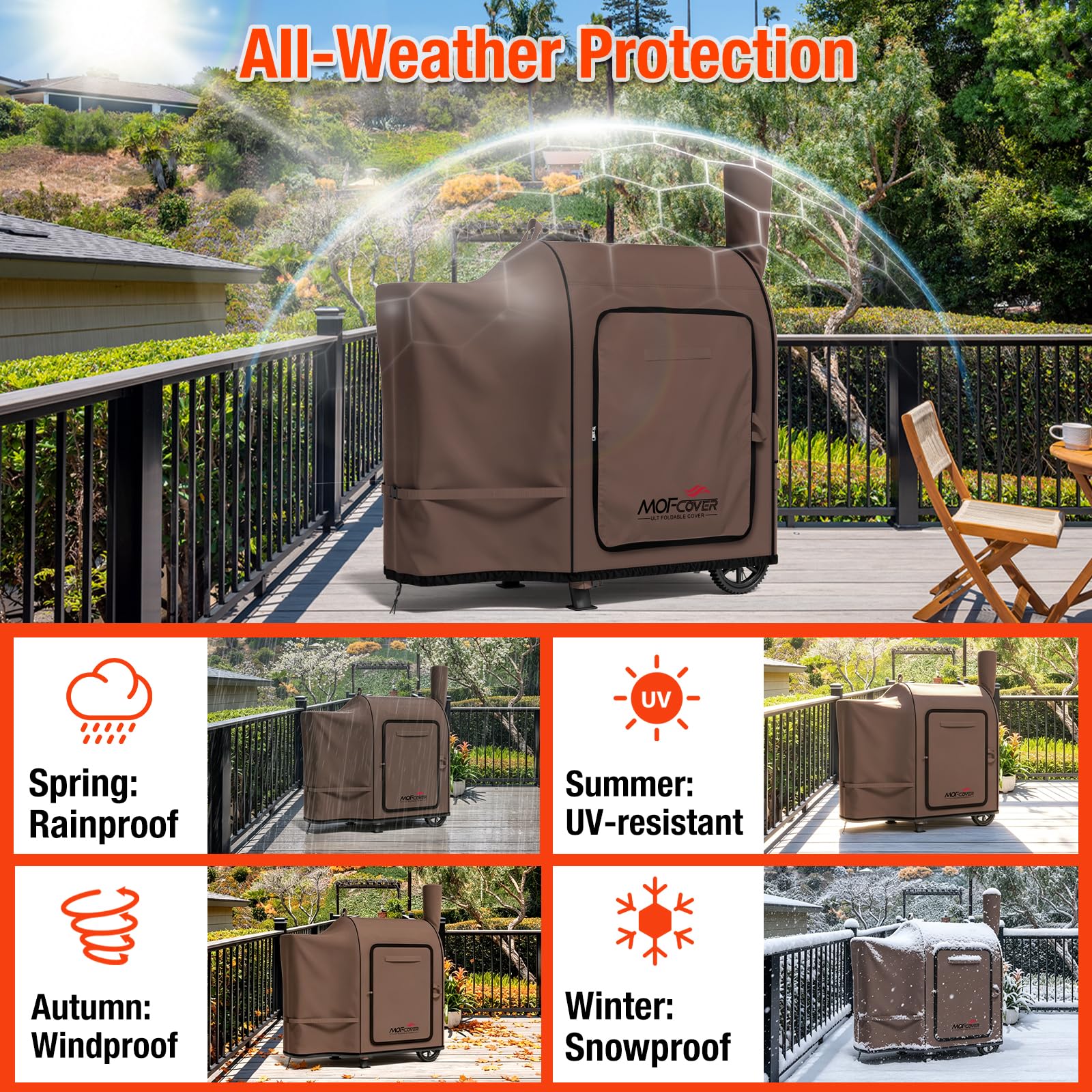 MOFCOVER Traeger Pro 22 Grill Cover(Coffee)