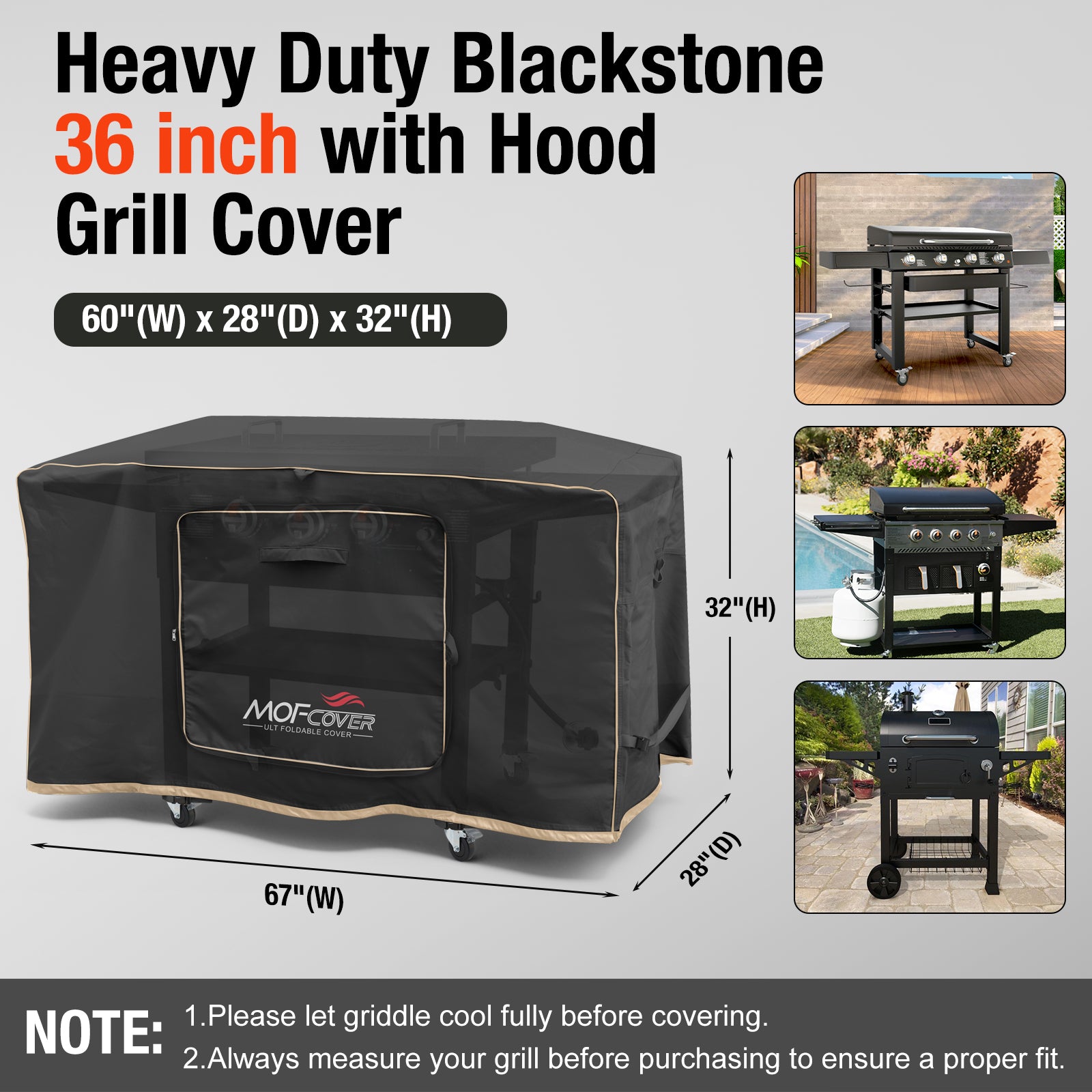 MOFCOVER 36 inch Griddle Cover(Blue)