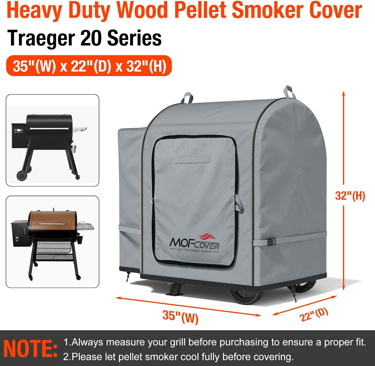 MOFCOVER Traeger 20 Grill Cover(Gray)