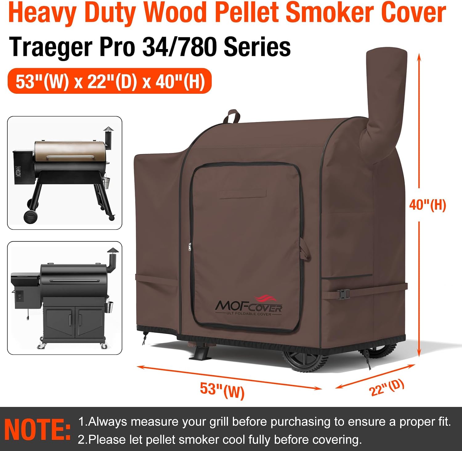 MOFCOVER Traeger Pro 34 Grill Cover(Coffee)