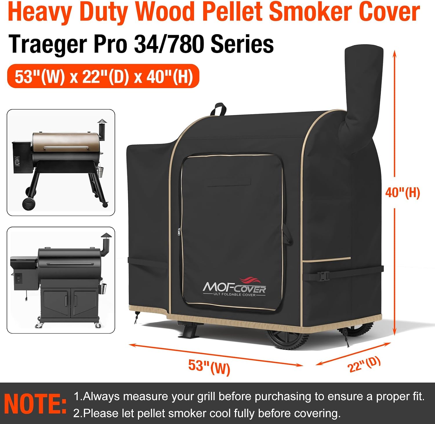 MOFCOVER Traeger Pro 34 Grill Cover(Black)