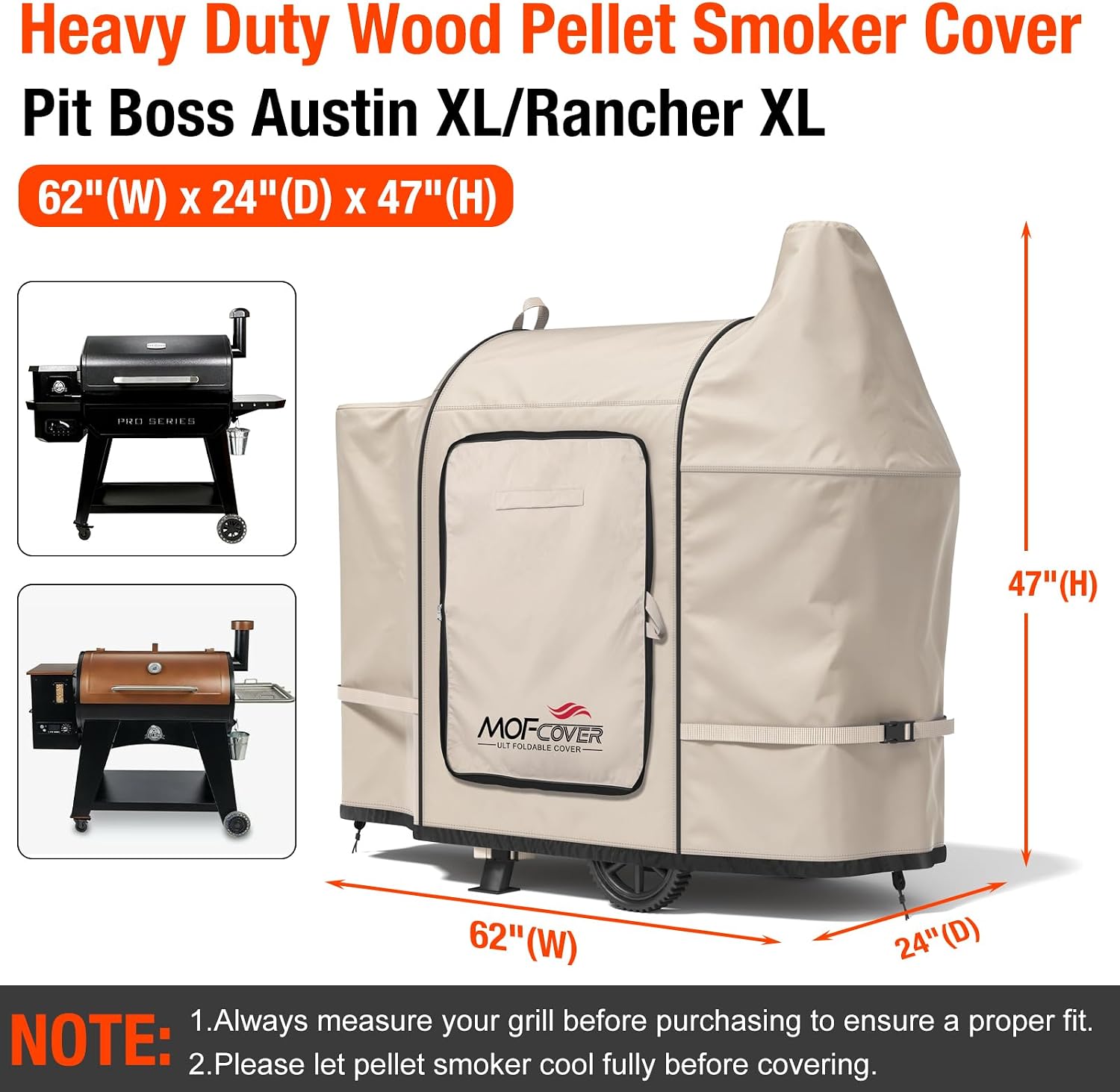 MOFCOVER Pit Boss Austin XL Grill Cover(Khaki)