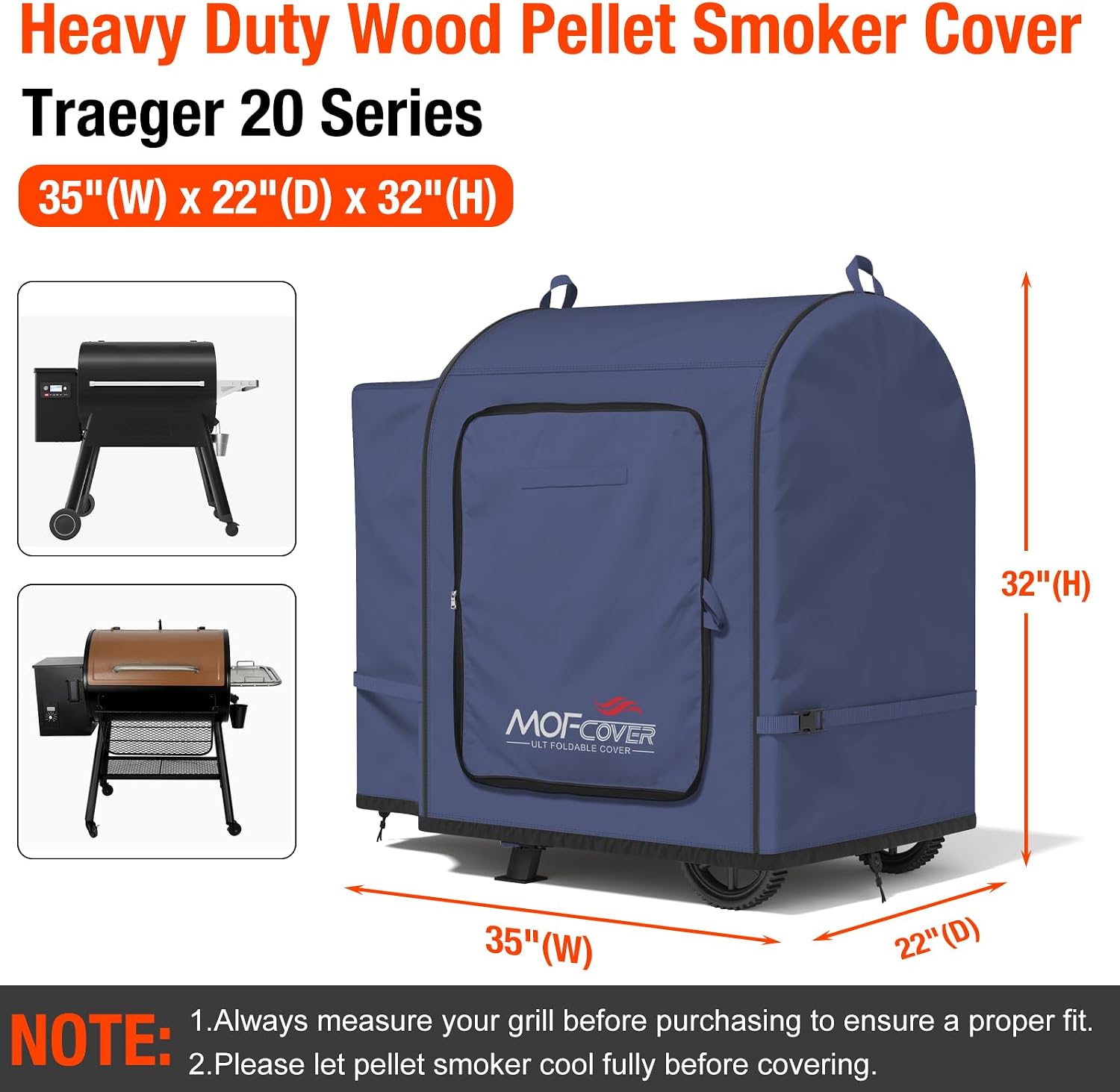MOFCOVER Traeger 20 Grill Cover(Blue)
