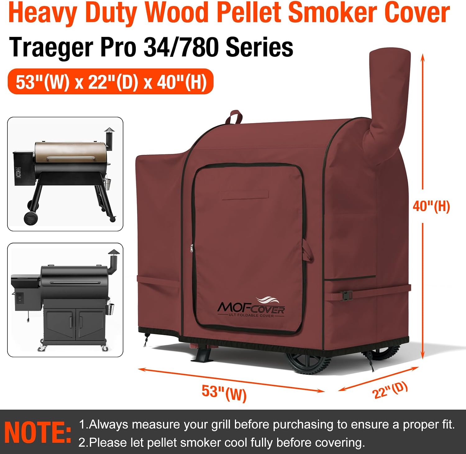 MOFCOVER Traeger Pro 34 Grill Cover(Red)