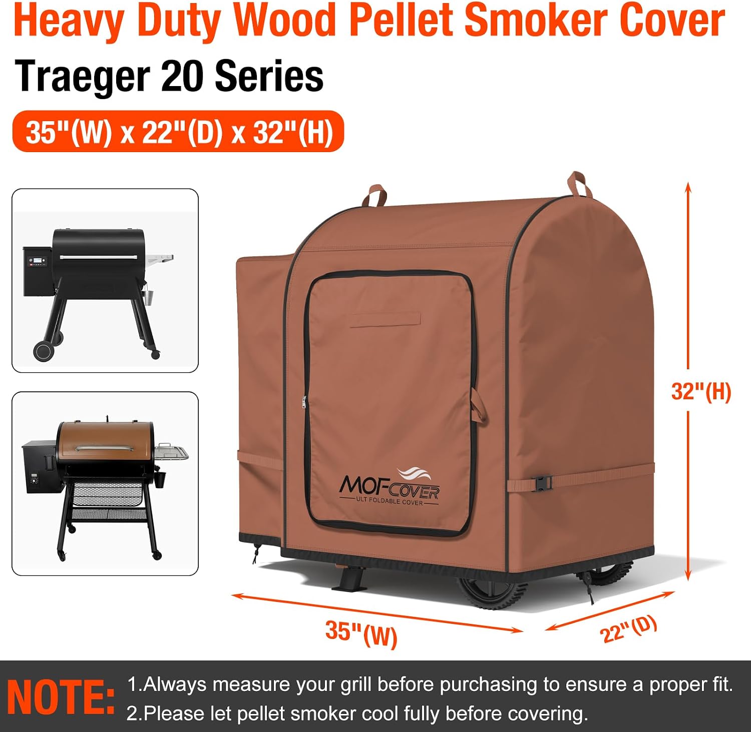 MOFCOVER Traeger 20 Grill Cover(Caramel)