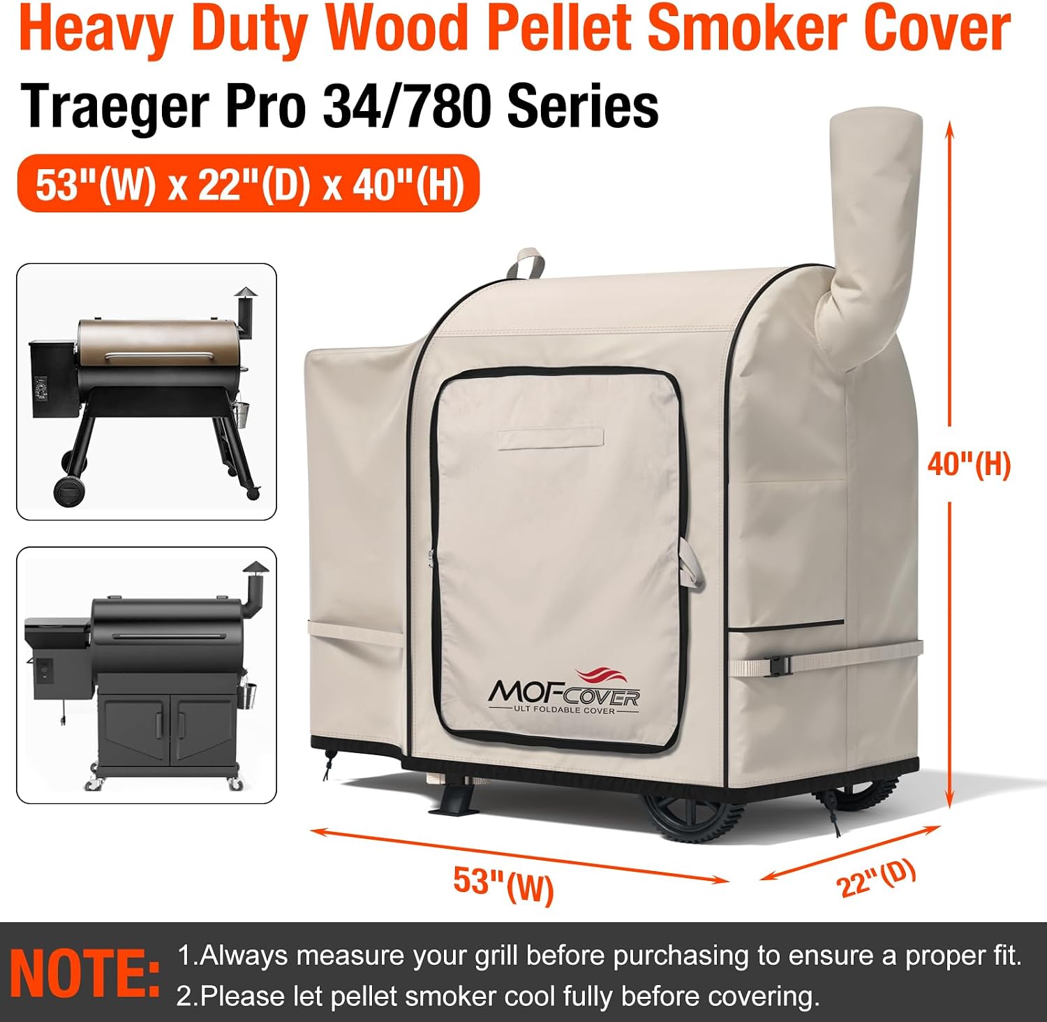 MOFCOVER Traeger Pro 34 Grill Cover(Khaki)