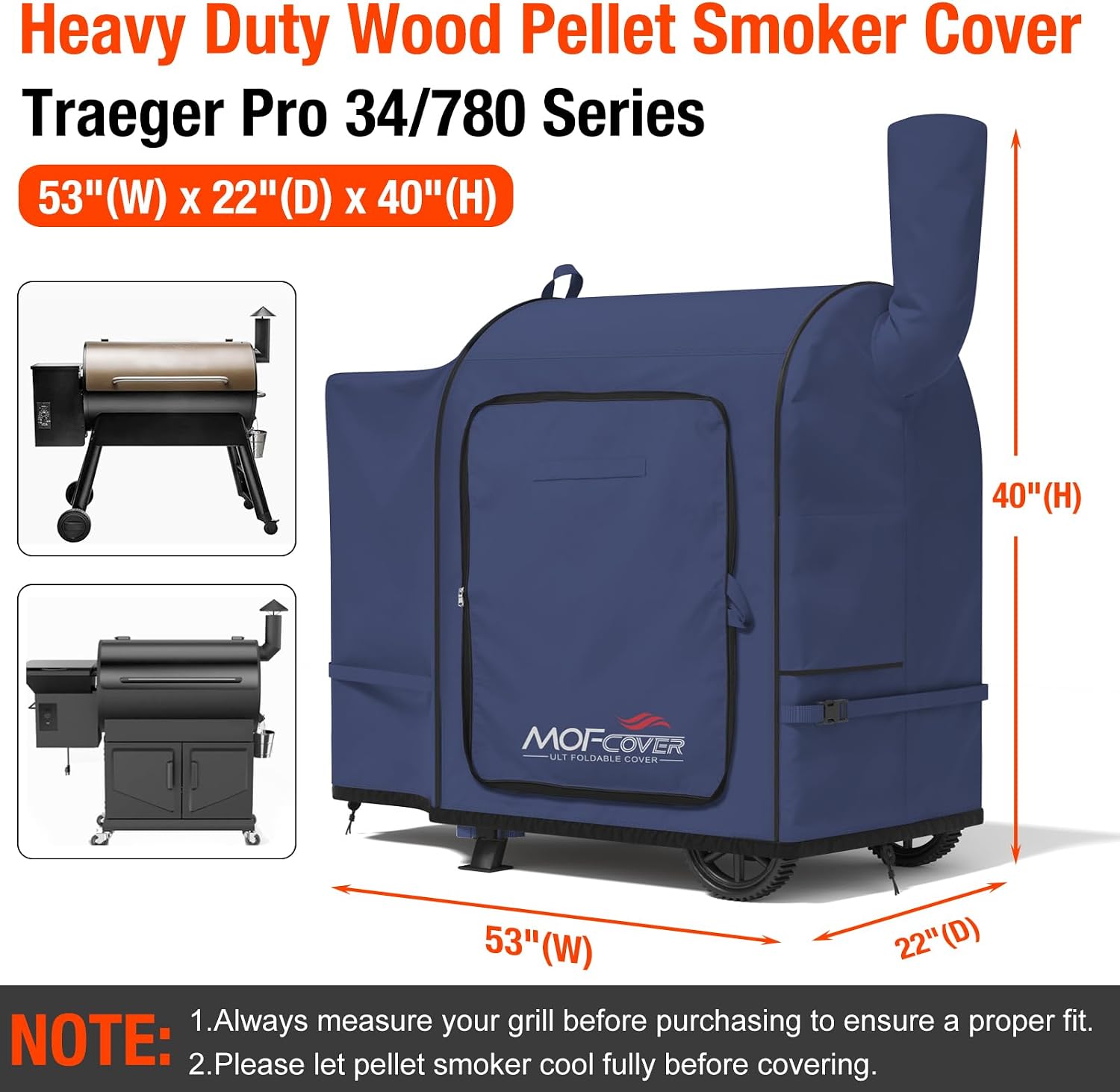 MOFCOVER Traeger Pro 34 Grill Cover(Blue)
