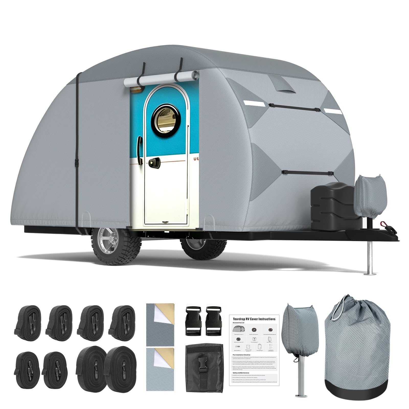 MOFCOVER Teardrop Trailer Cover 12-15FT