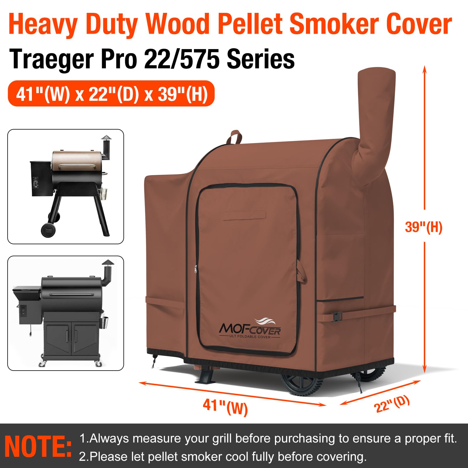 MOFCOVER Traeger Pro 22 Grill Cover(Caramel)