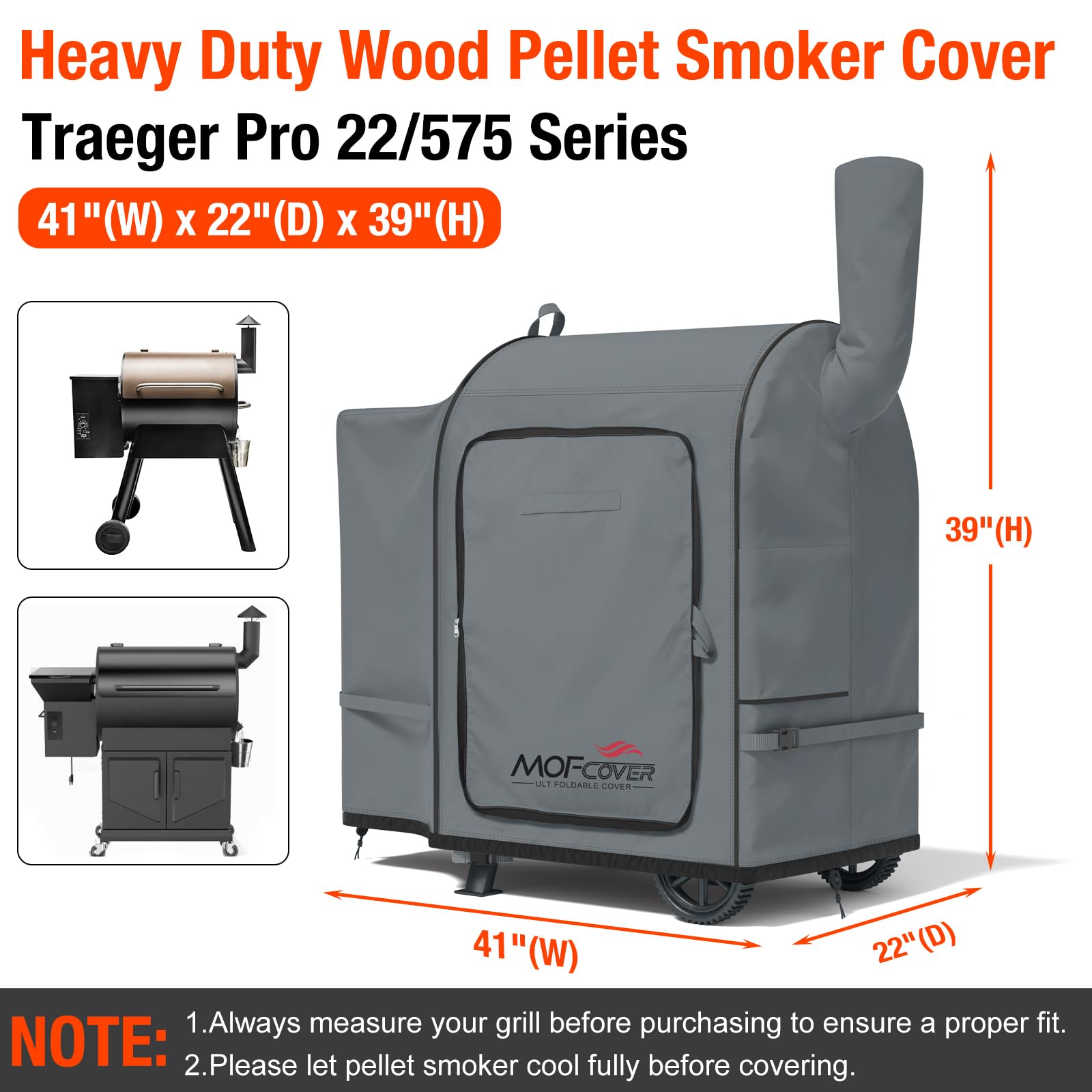 MOFCOVER Traeger Pro 22 Grill Cover(Gray)