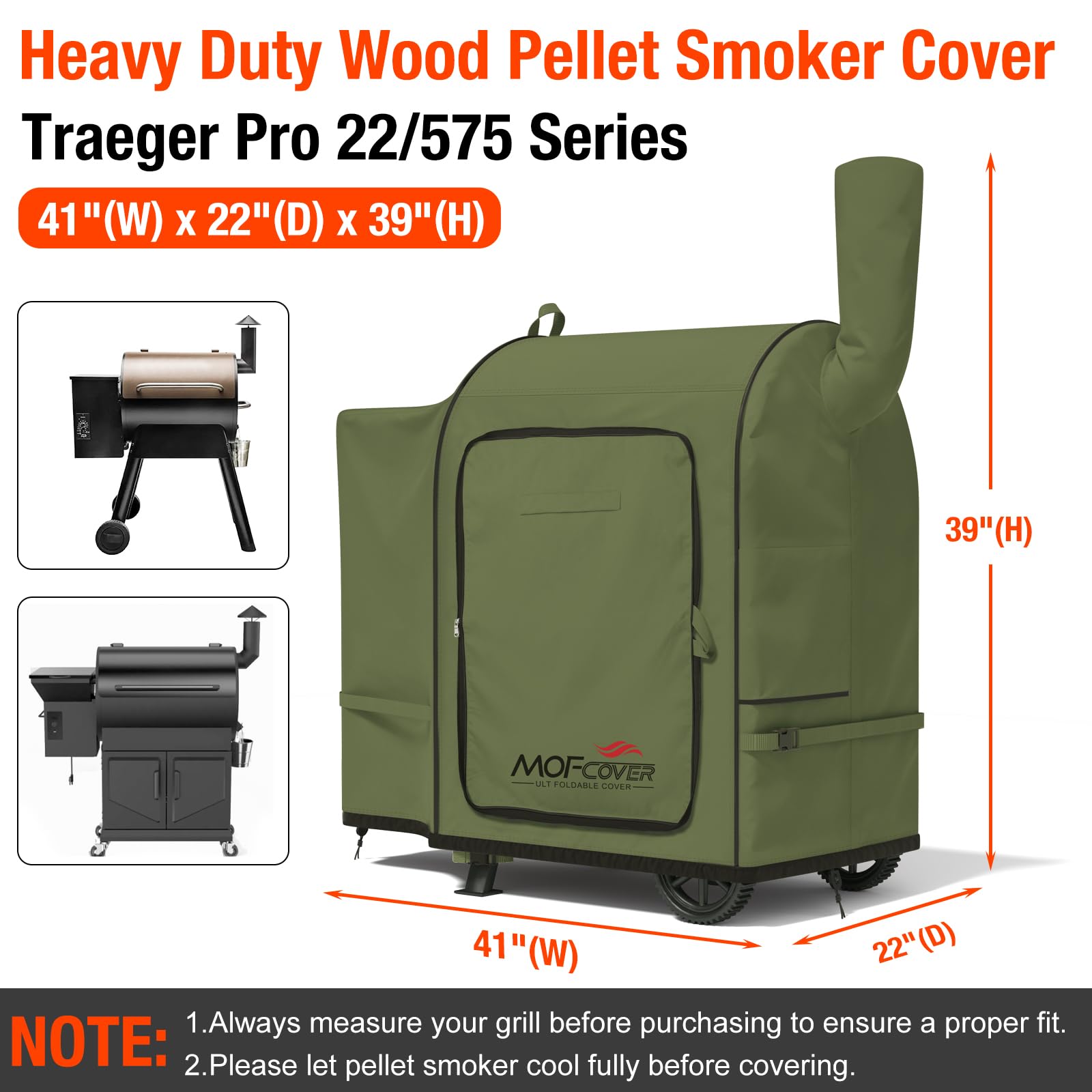 MOFCOVER Traeger Pro 22 Grill Cover(Green)