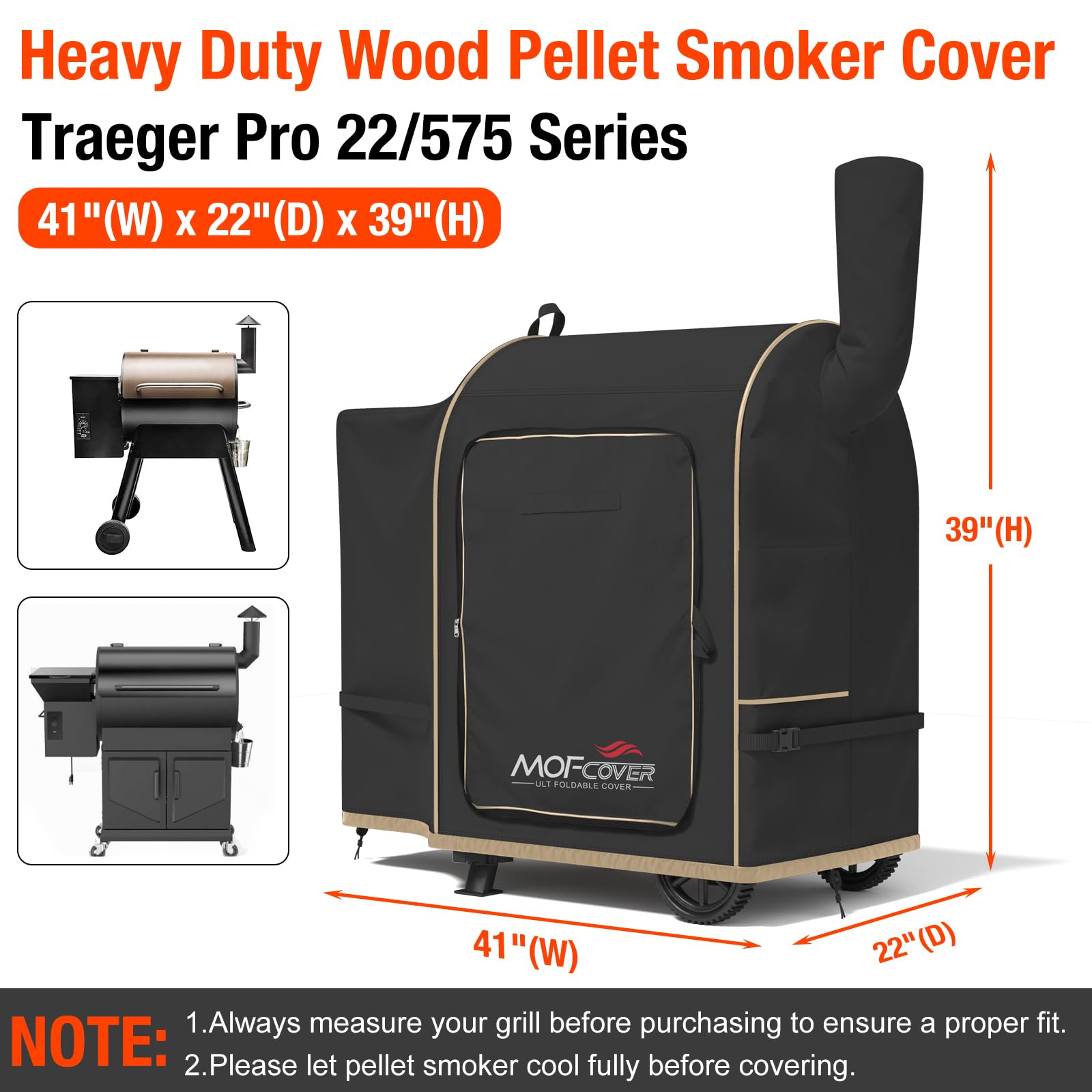 MOFCOVER Traeger Pro 22 Grill Cover(Black)