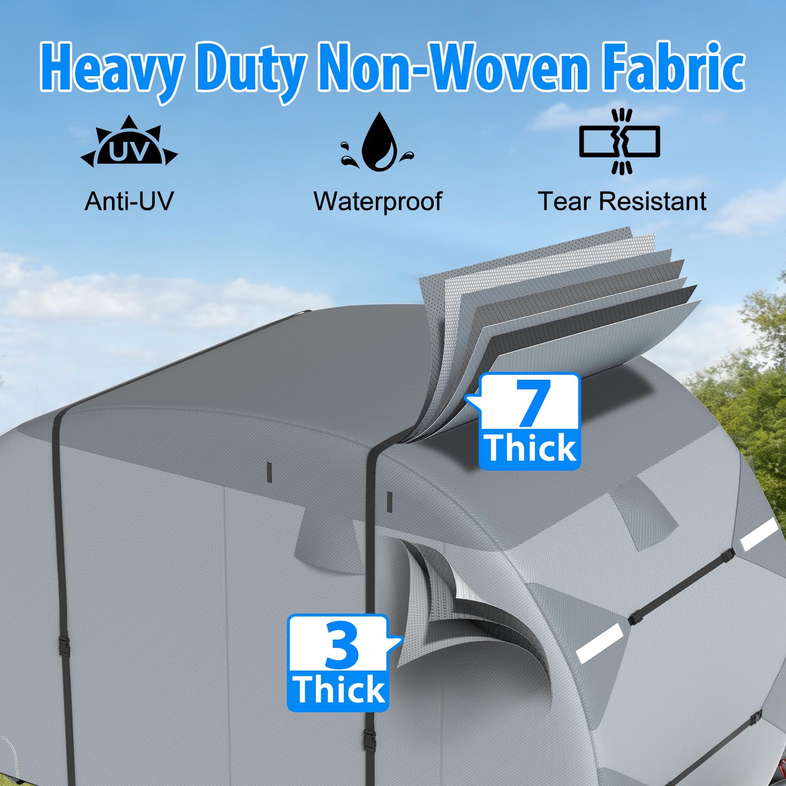 MOFCOVER Teardrop Trailer Cover 12-15FT