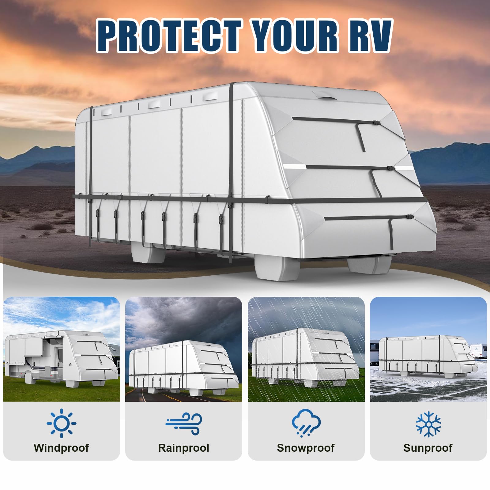 MOFCOVER Class C RV Cover 29-32ft,Oxford