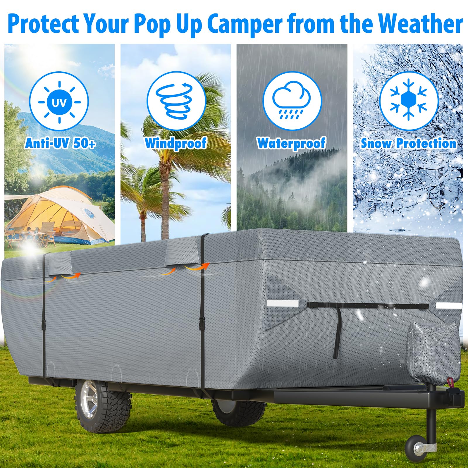 MOFCOVER Pop Up RV Cover 14-16ft
