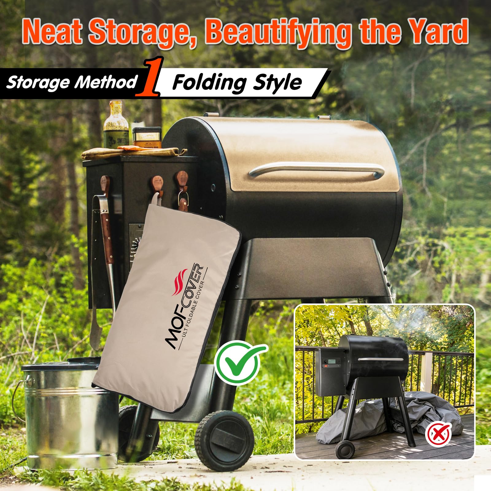 MOFCOVER Traeger 20 Grill Cover(Khaki)