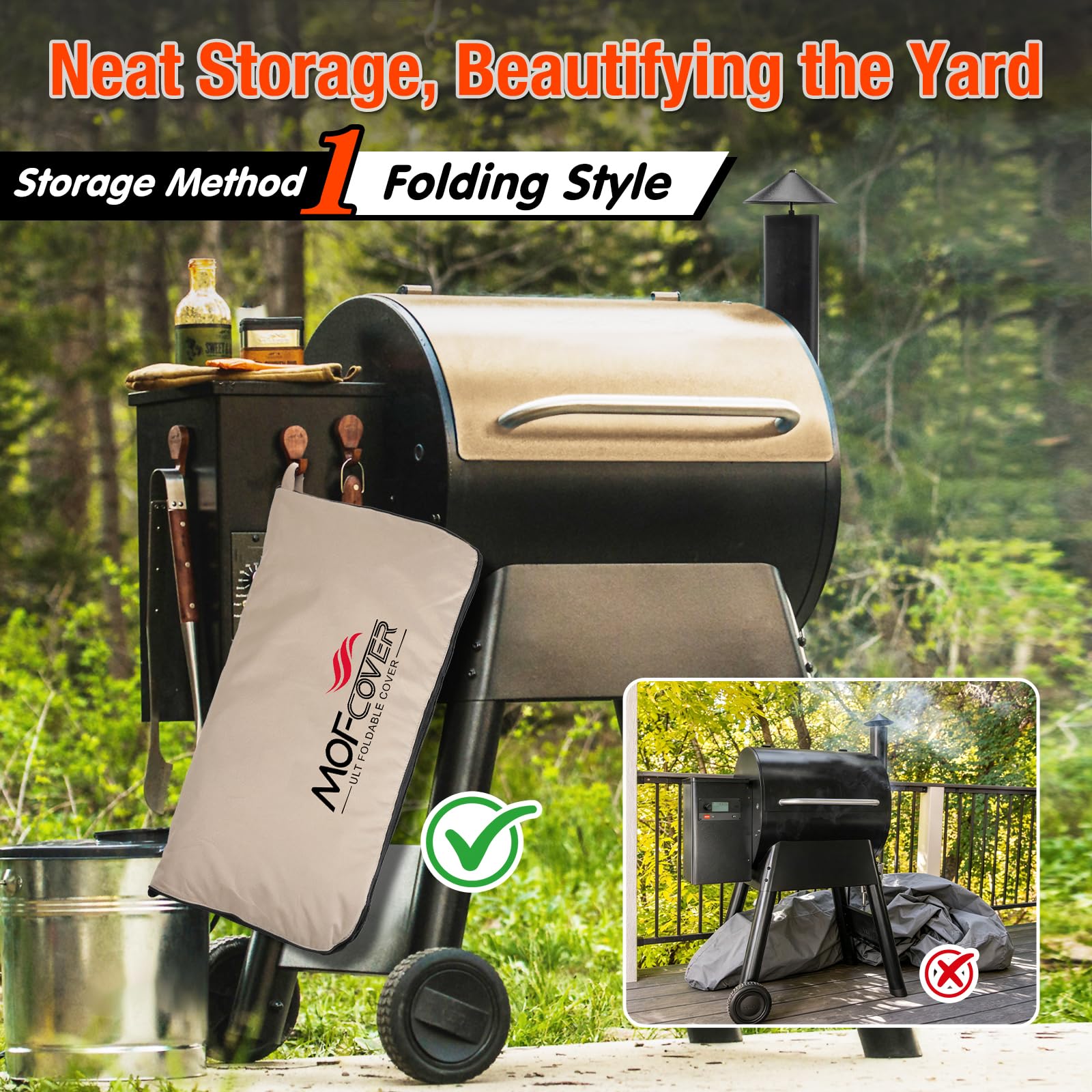 MOFCOVER Traeger Pro 22 Grill Cover(Khaki)