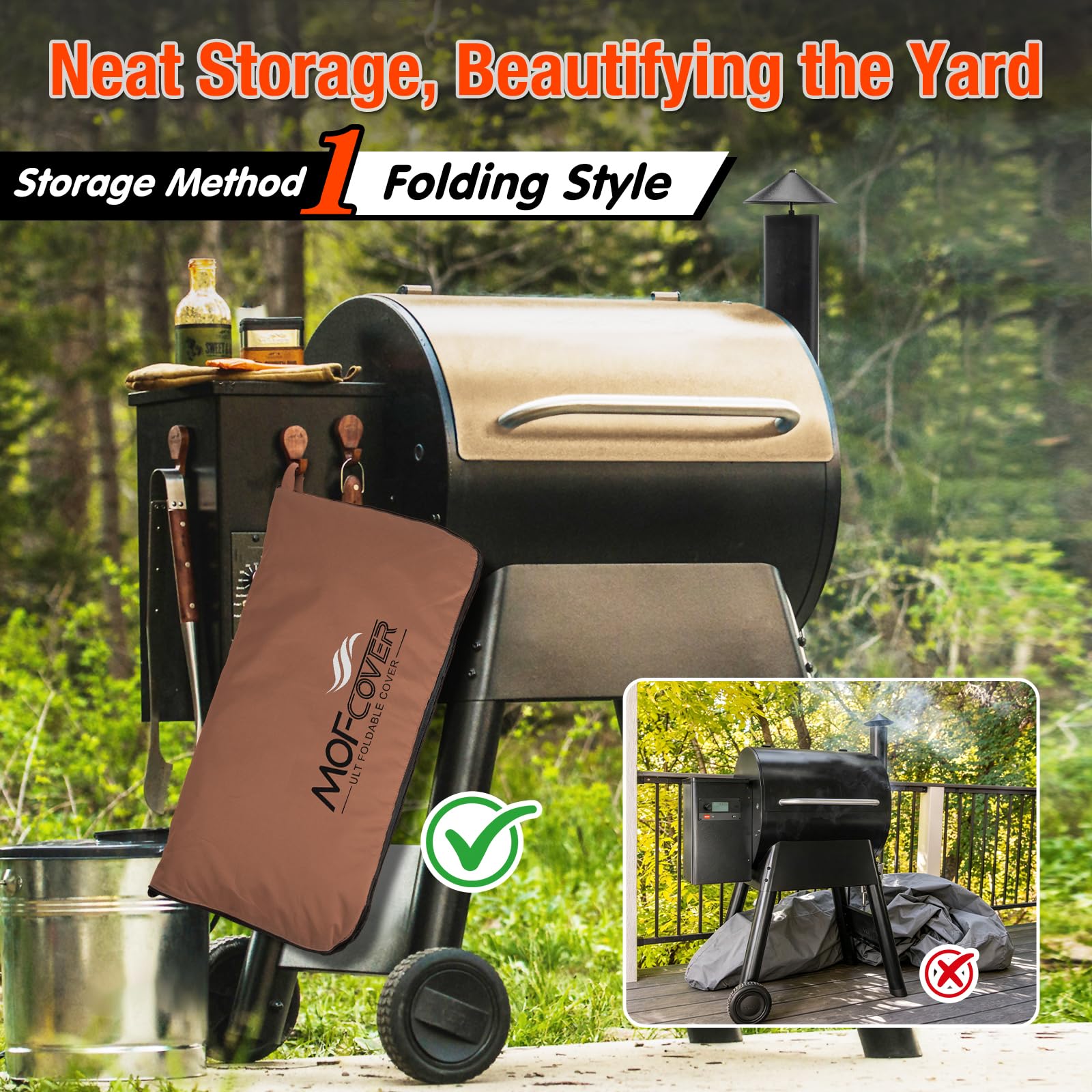 MOFCOVER Traeger Pro 22 Grill Cover(Caramel)